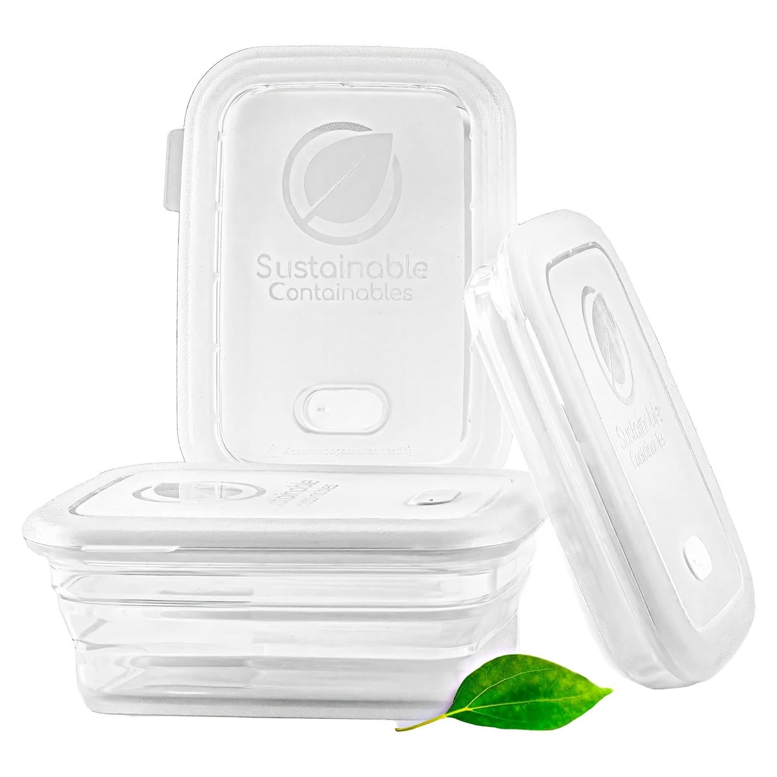 Contenedores de Almacenamiento de Alimentos Silicona 4.9 Tazas 3 Pk