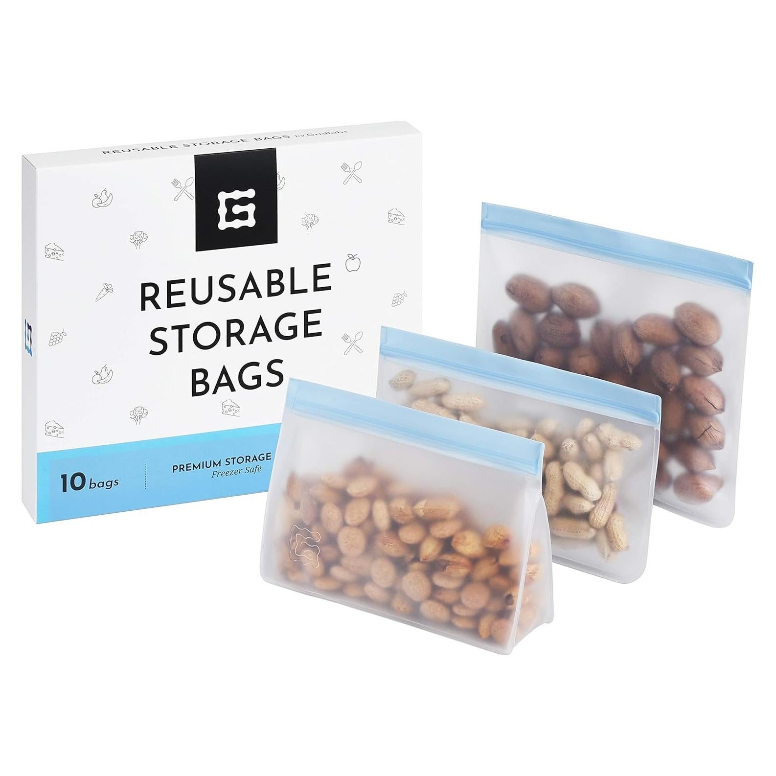 Bolsas de Almacenamiento Reutilizables Gridlabs - 10 Unidades PEVA
