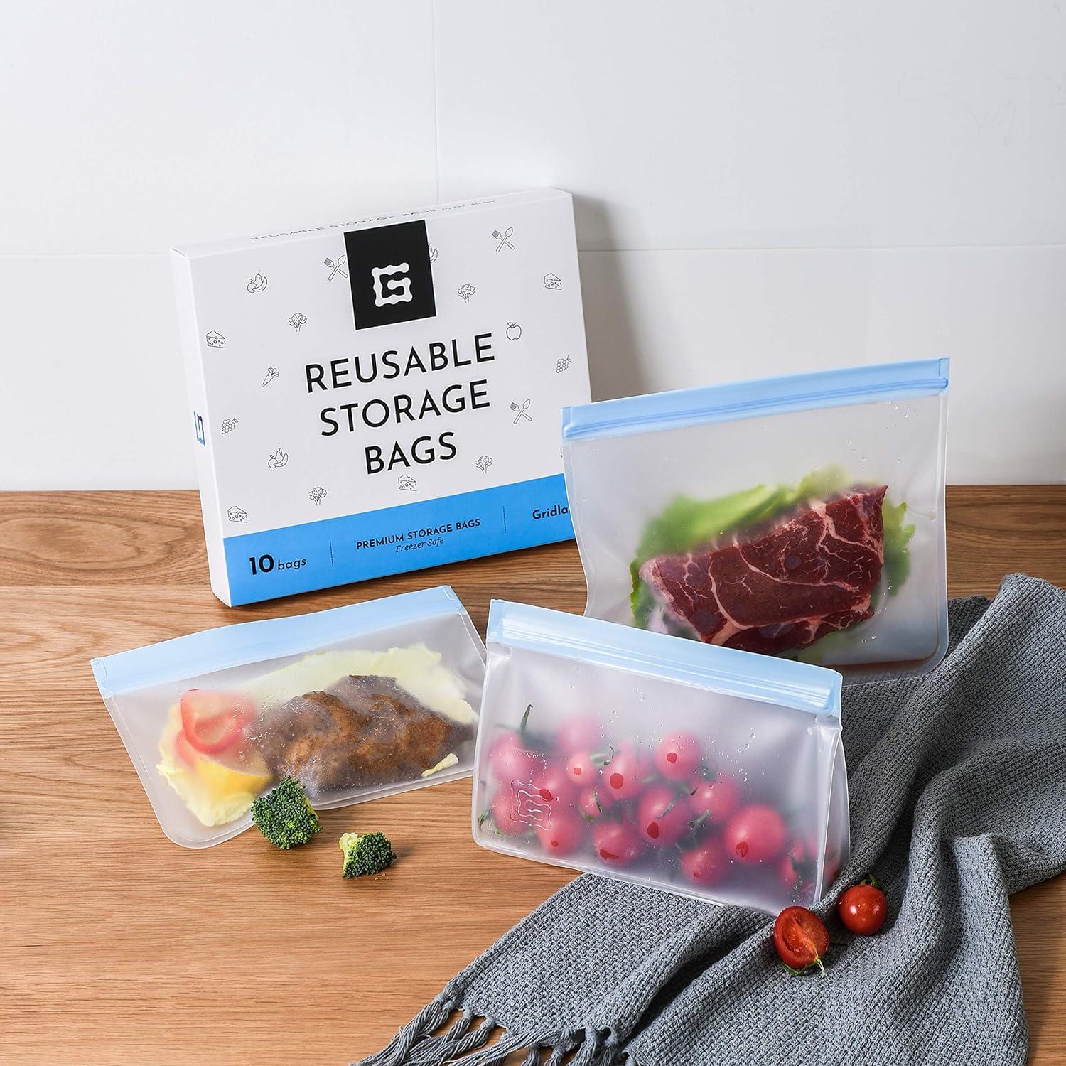 Bolsas de Almacenamiento Reutilizables Gridlabs - 10 Unidades PEVA