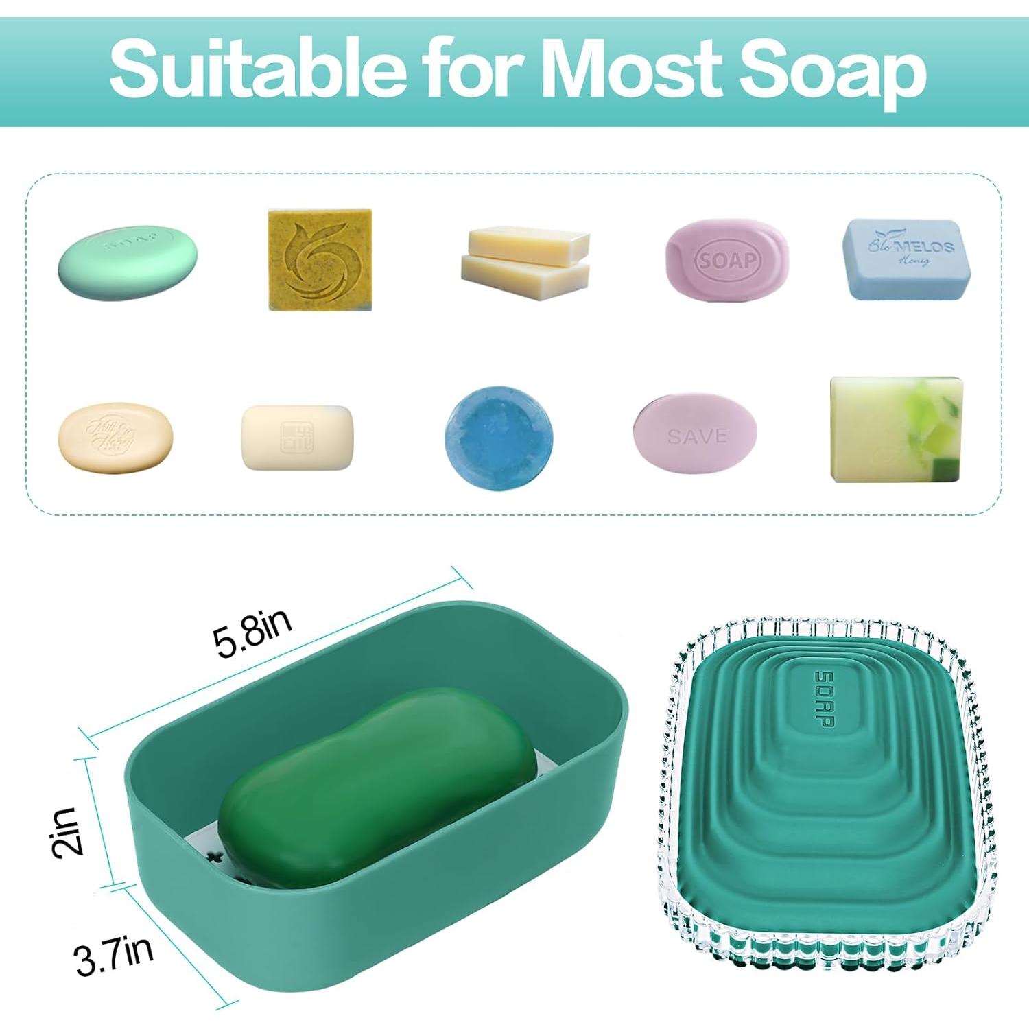 Soporte para Jabón QIUYMEI Verde, Contenedor Portátil a Prueba de Fugas