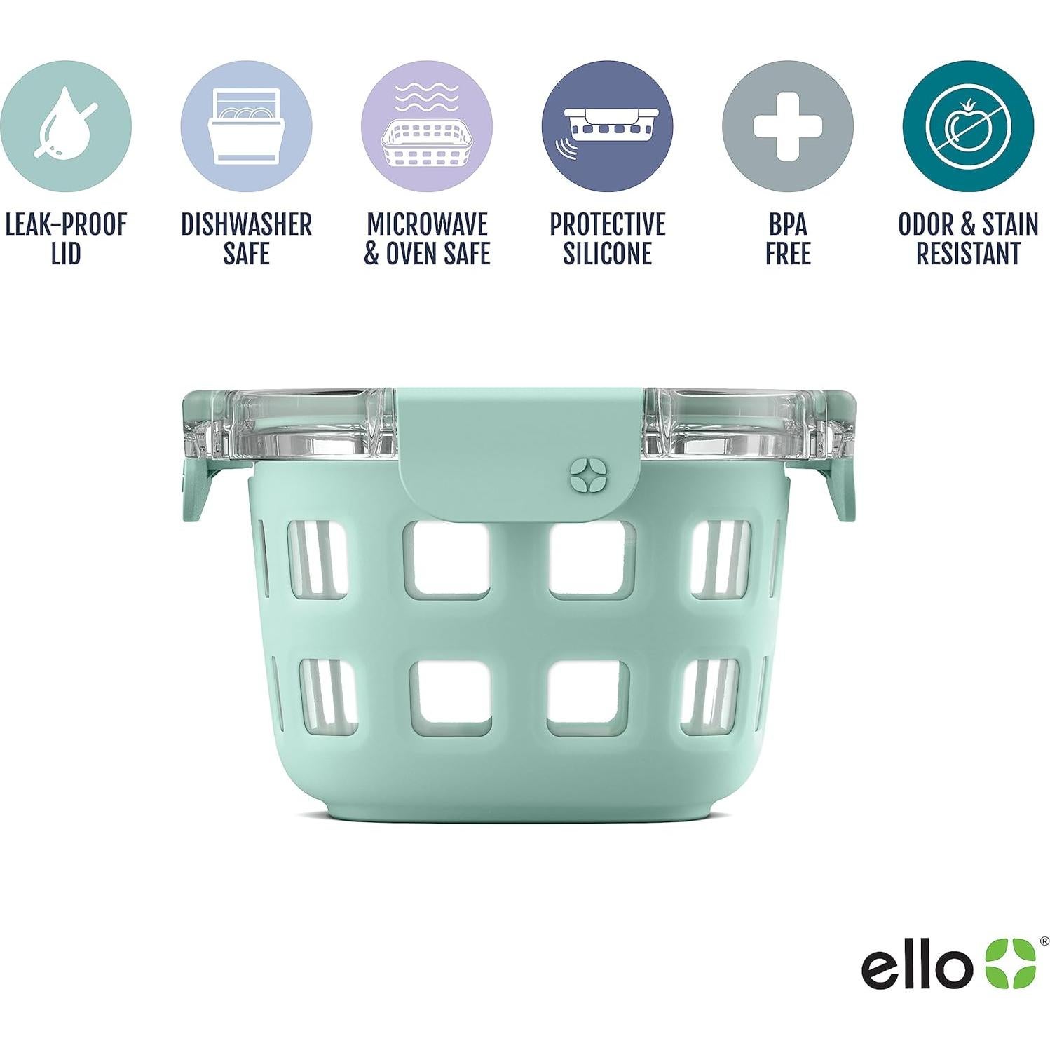 Contenedor de Almacenamiento de Alimentos Ello DuraGlass 2 Tazas Yucca