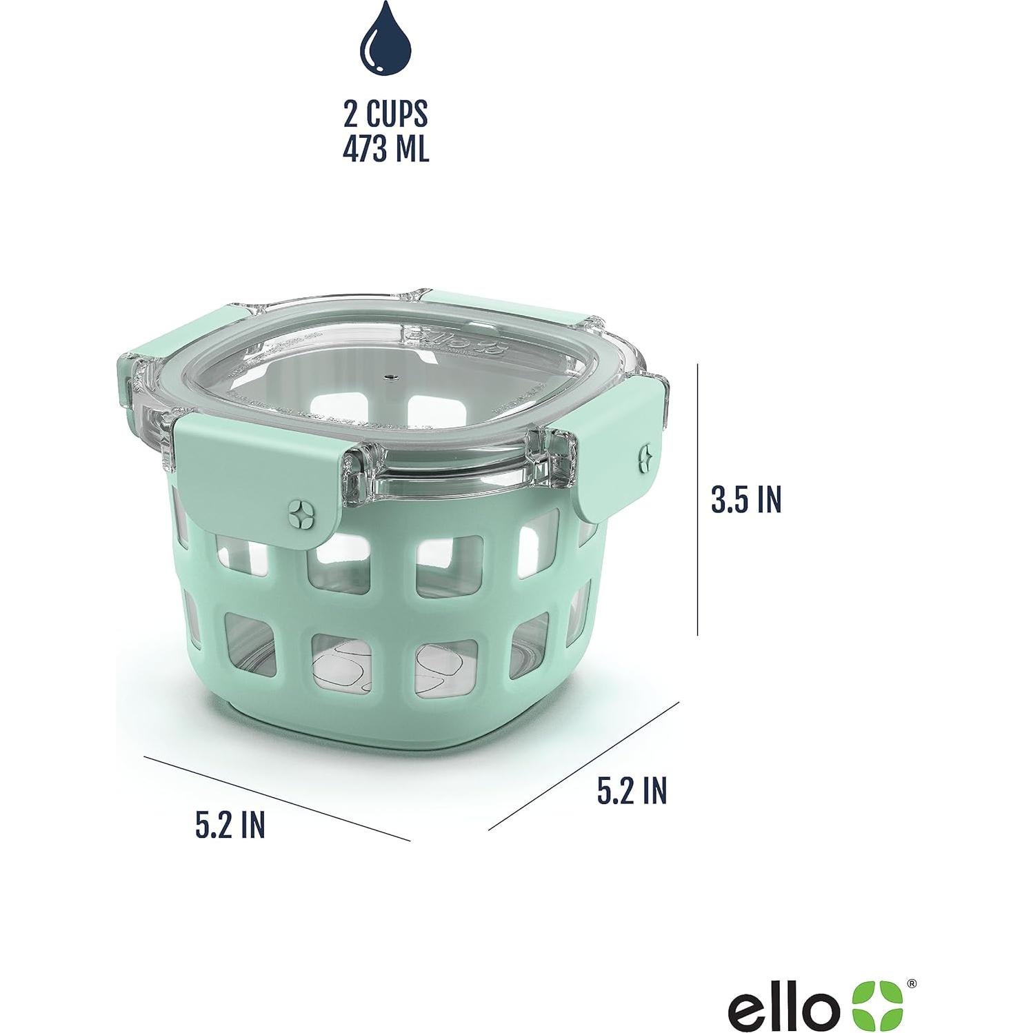 Contenedor de Almacenamiento de Alimentos Ello DuraGlass 2 Tazas Yucca