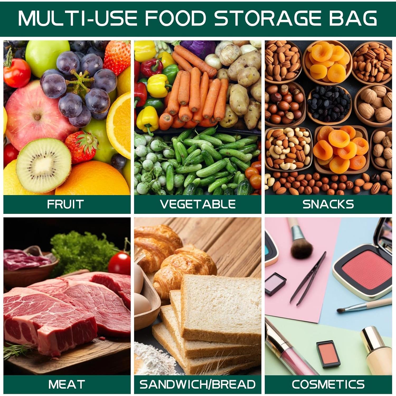 Bolsas de Almacenamiento Reutilizables JSVSLTD - Paquete de 8