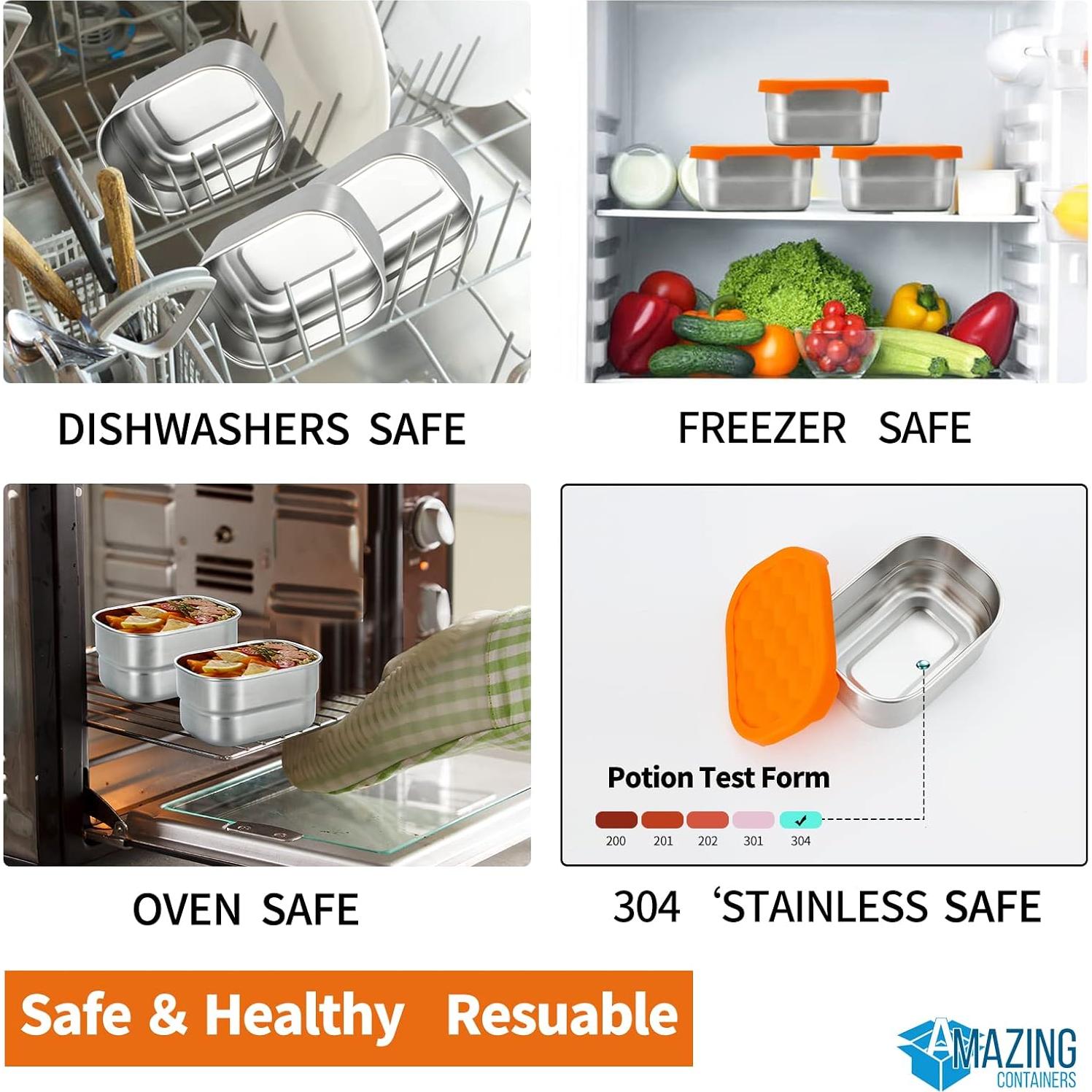 Contenedores de Aperitivos Acero Inoxidable 230ml 3 Piezas