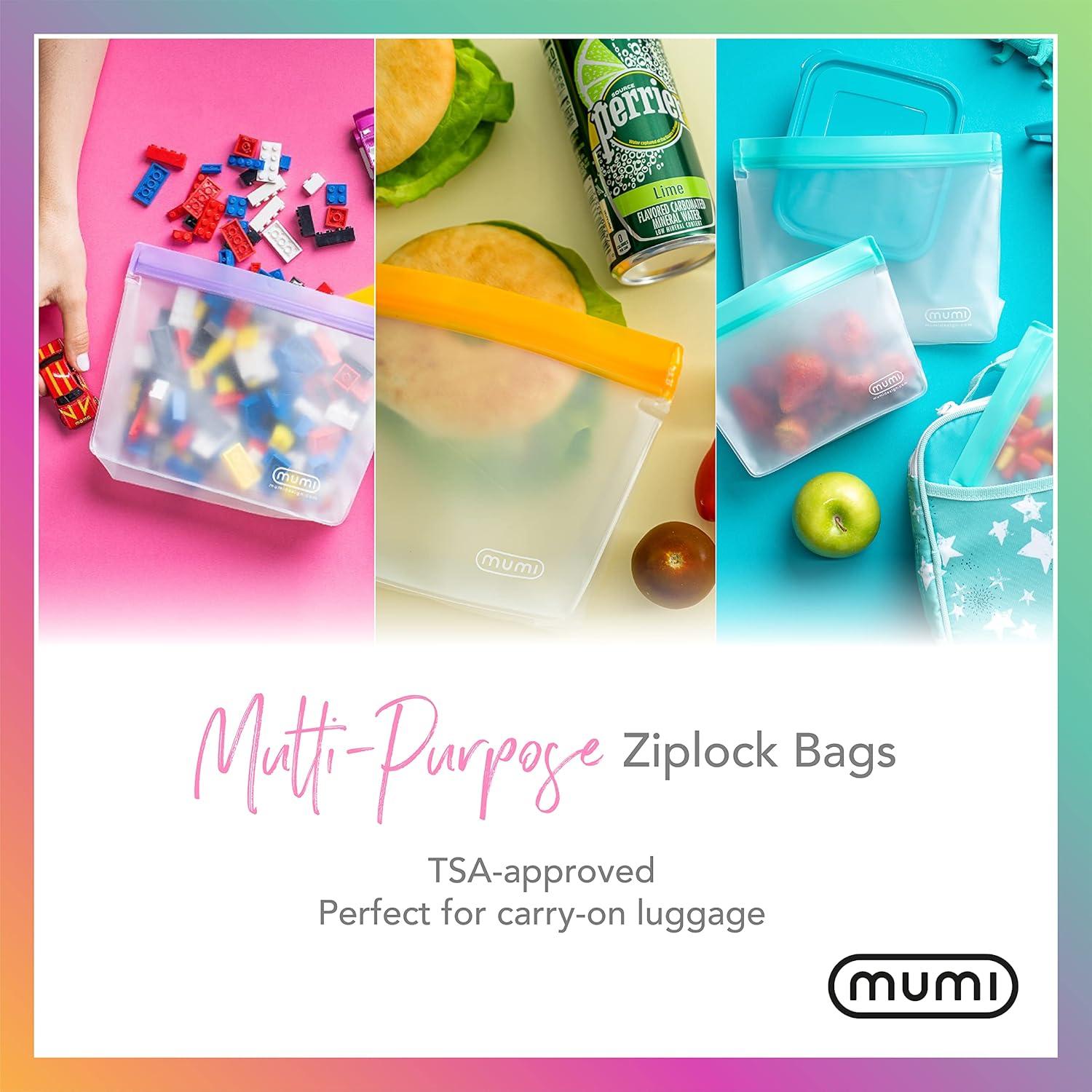 Set de 3 Bolsas Reutilizables MUMI de Silicona Rosa - Herméticas