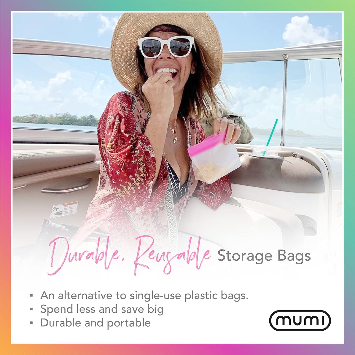 Set de 3 Bolsas Reutilizables MUMI de Silicona Rosa - Herméticas