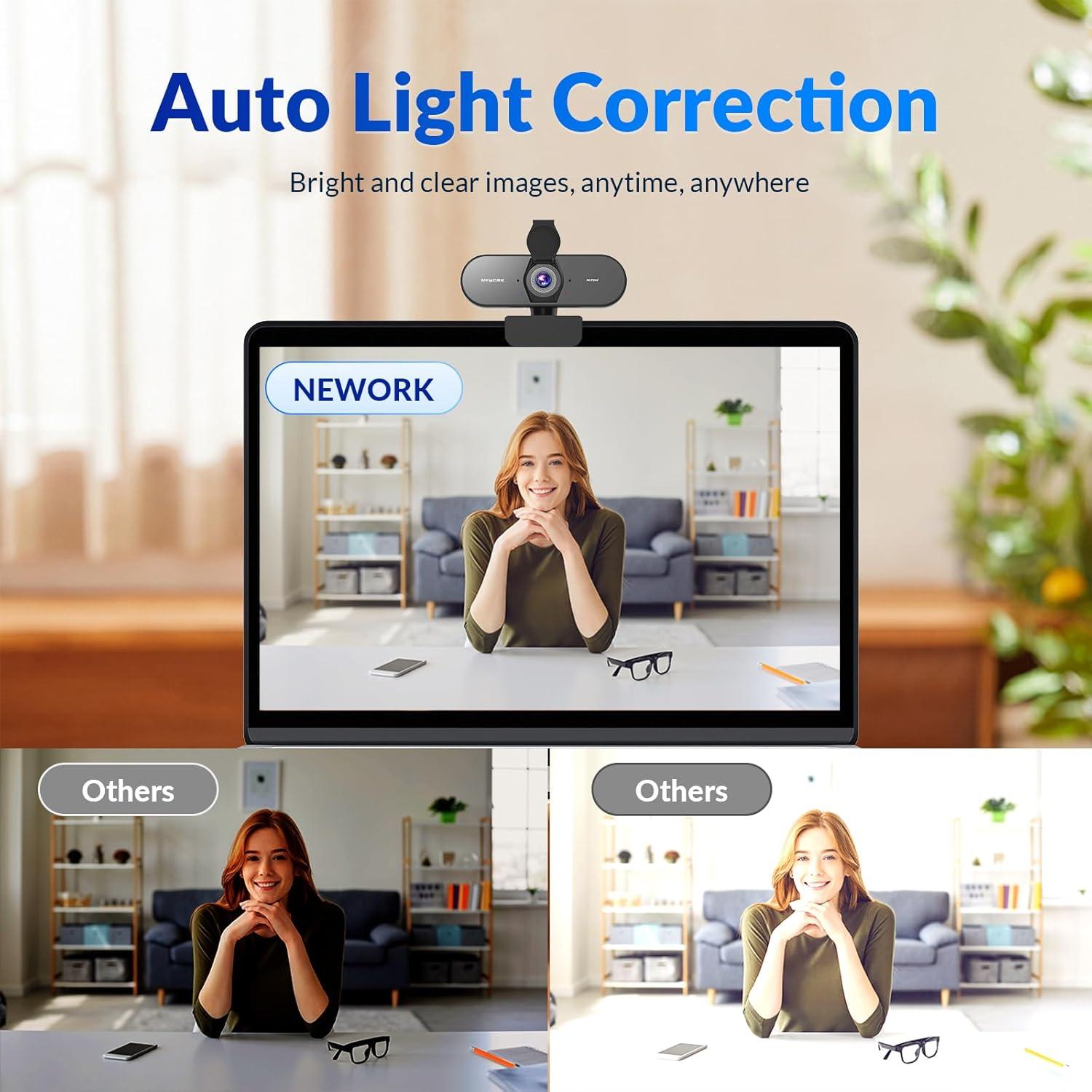 Cámara Web 4K NEWORK EasyCam 502, Autofoco PDAF, USB Plug&Play