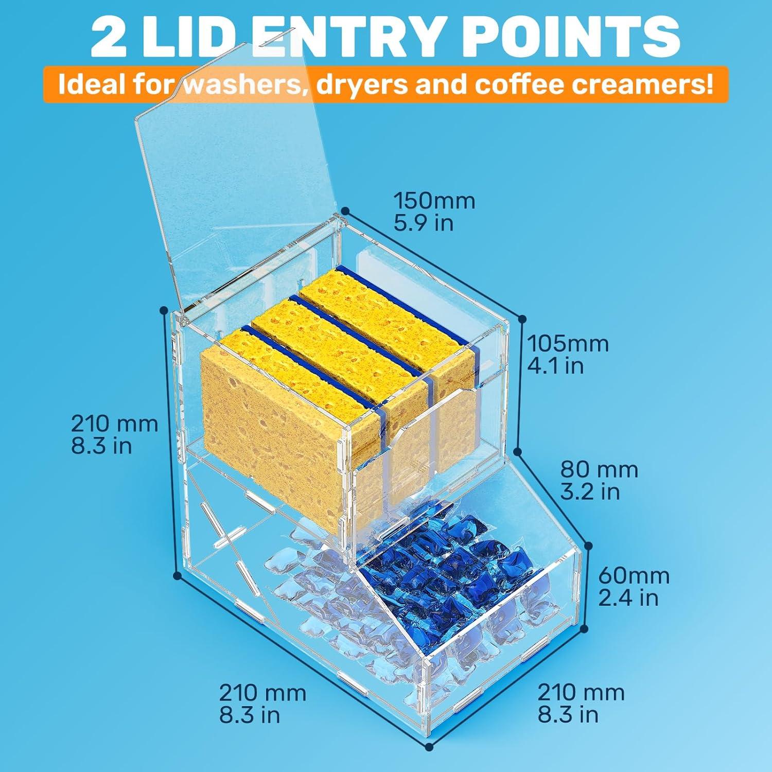 Contenedor de cápulas de lavandería Bikkii 6.8kg 2 tapas