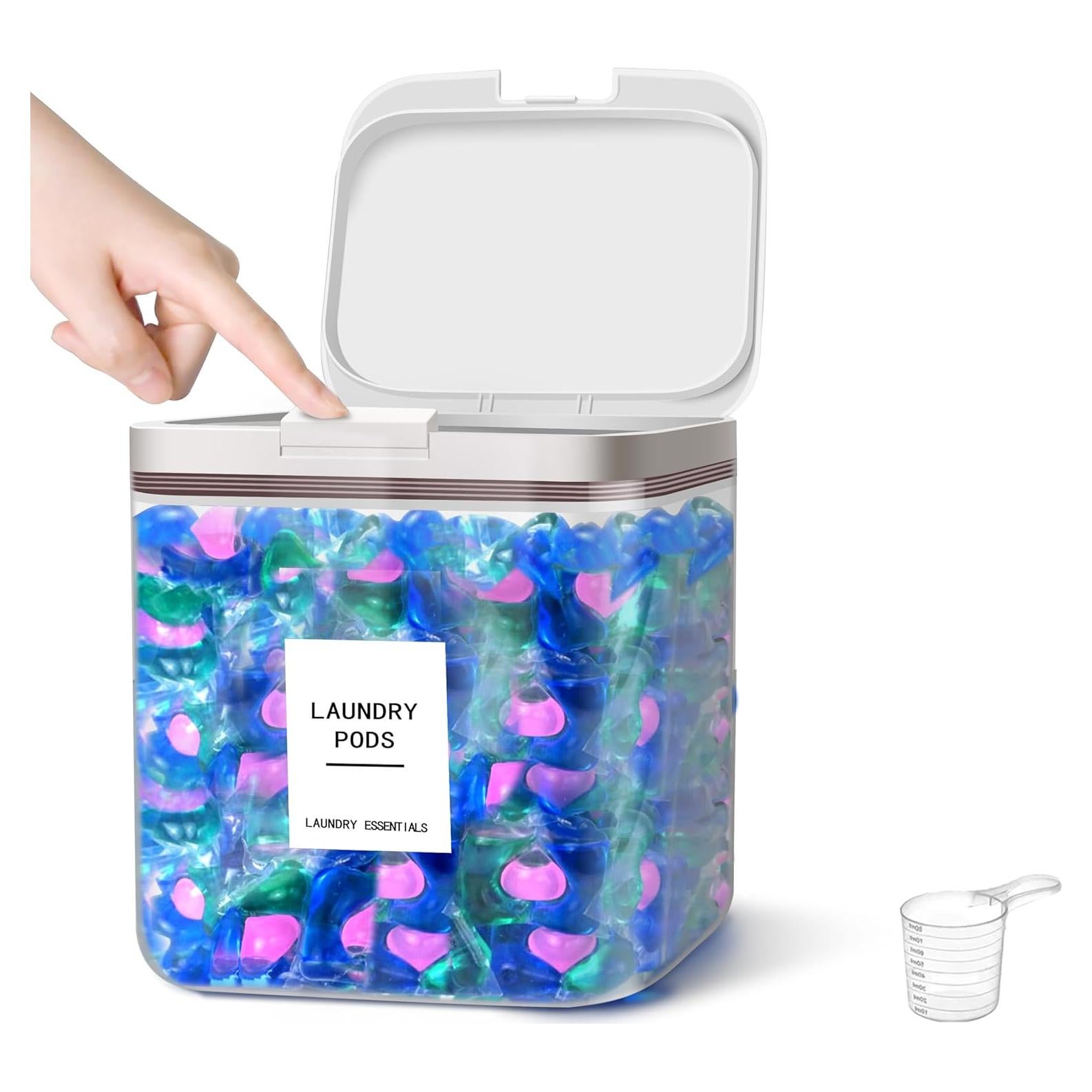 Contenedor de Lavandería MUVEKA 5.5L con Etiquetas y Cuchara