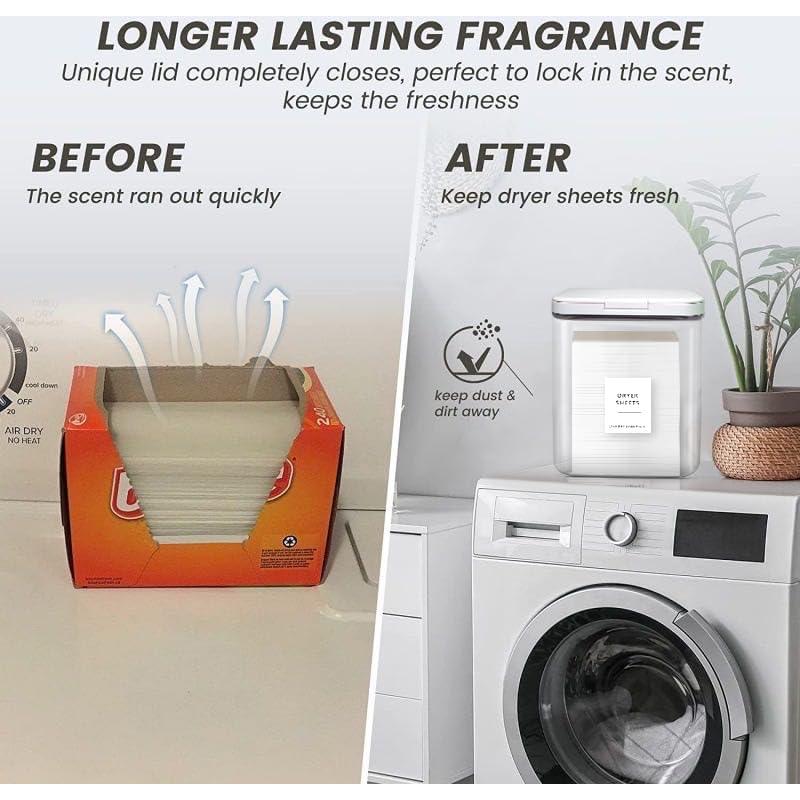 Contenedor de Lavandería MUVEKA 5.5L con Etiquetas y Cuchara