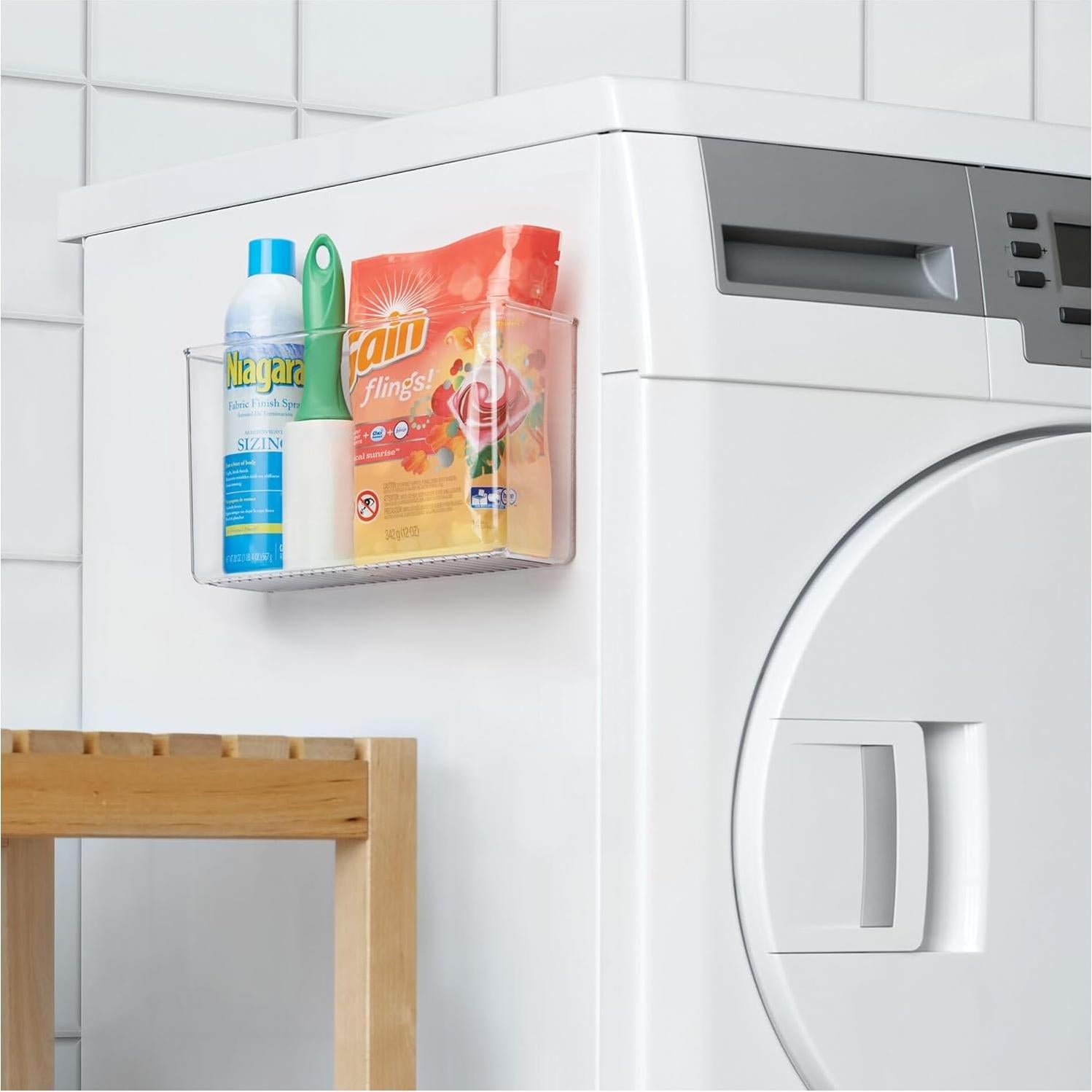 iDesign AFFIXX Plastic Wall Mount Organizer for Kitchen Bathroom, Office, Bedroom, Garage, Craft Room, 3.5" x 11" x 6.5", Clear