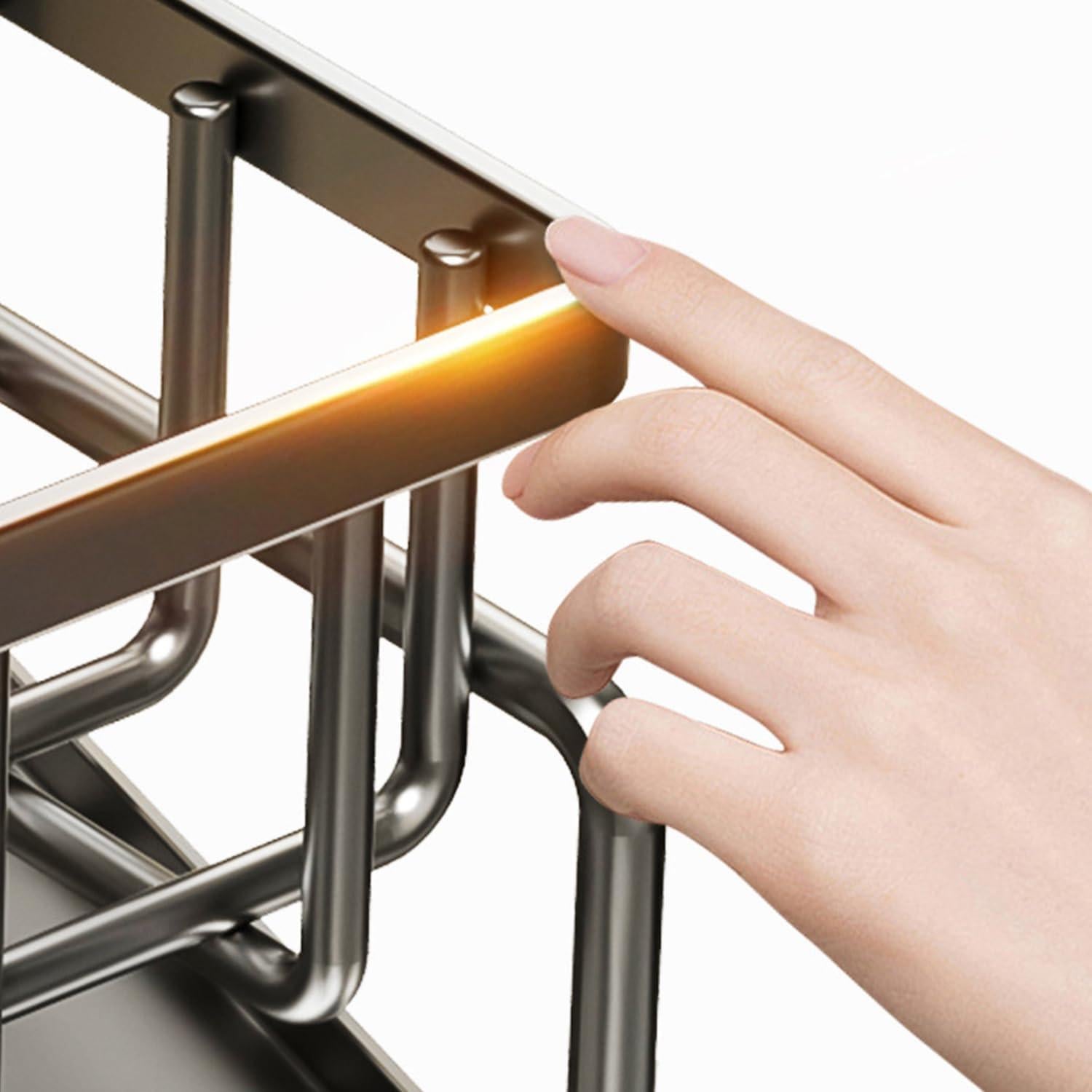 Soporte para Esponjas de Fregadero ALMNCBH, Acero al Carbono, Negro