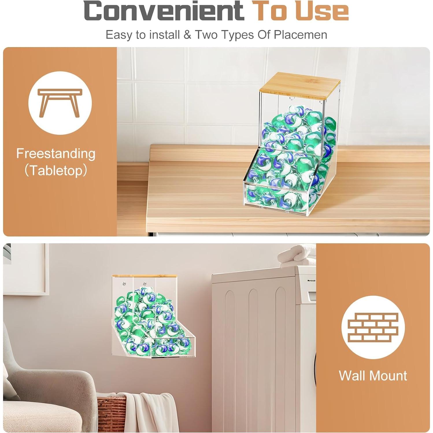 Dispensador de cápsulas de lavandería JYPS 2pcs 2.79L