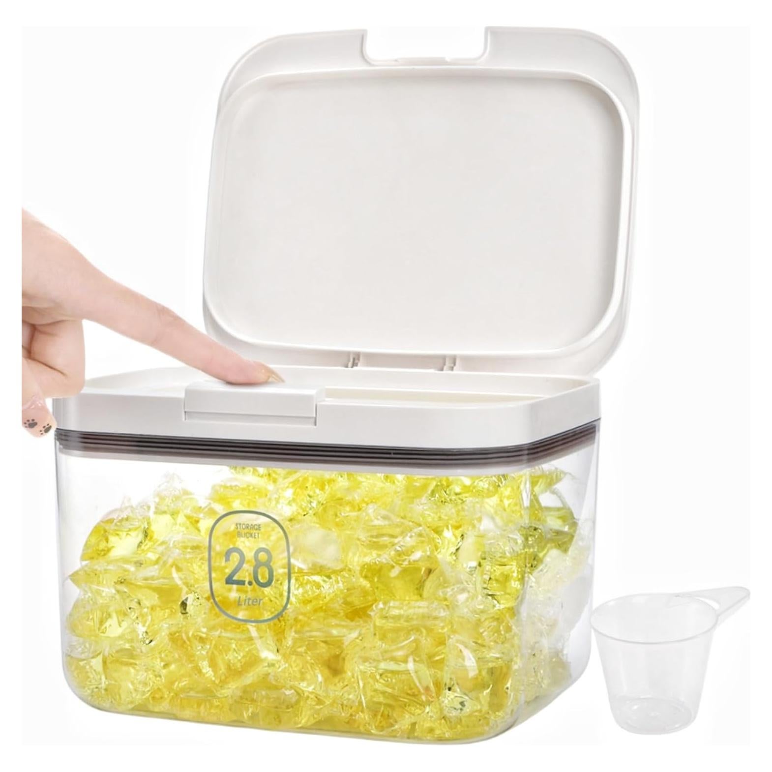 Contenedor de cápsulas de lavandería Tlence 2.8L con tapa clic