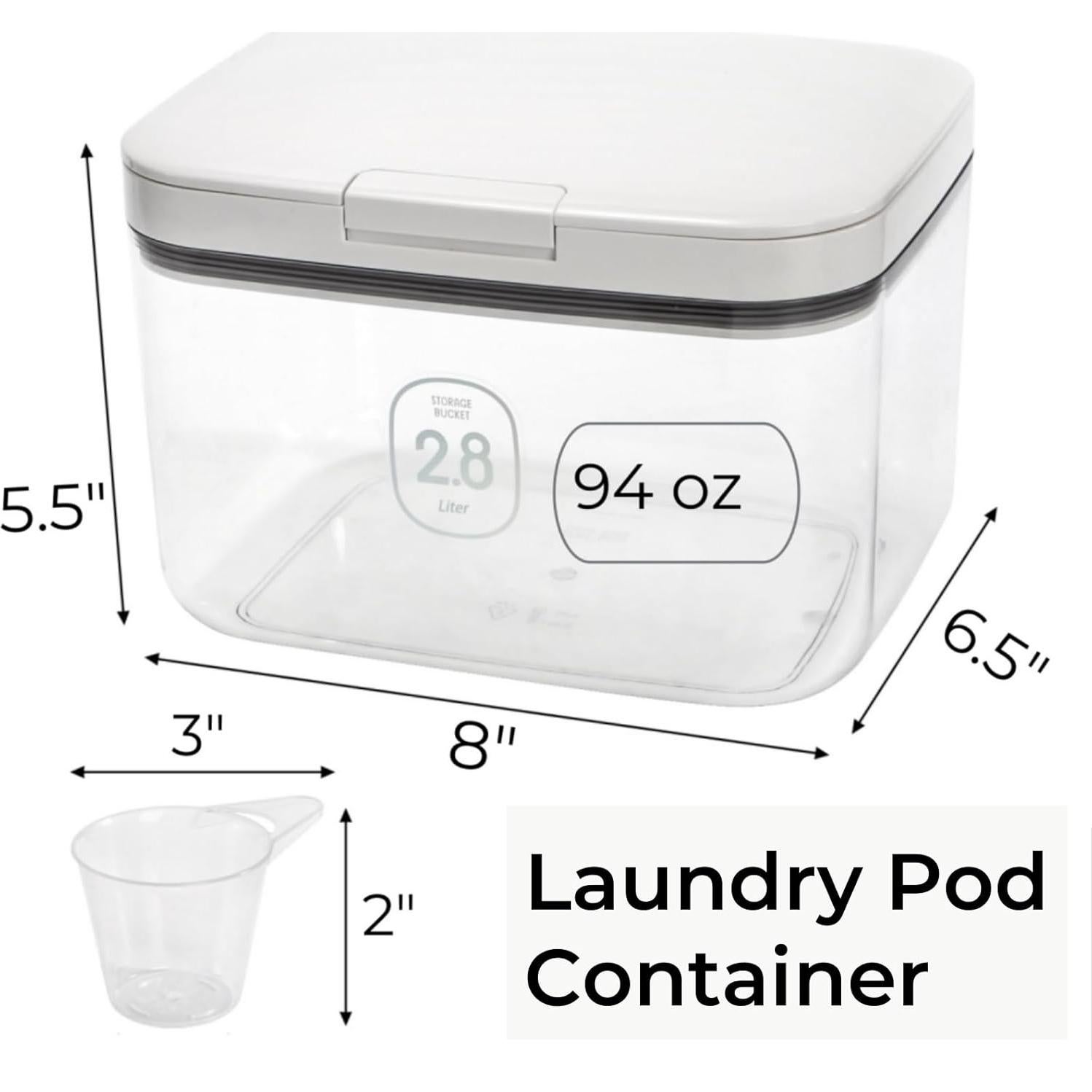 Contenedor de cápsulas de lavandería Tlence 2.8L con tapa clic
