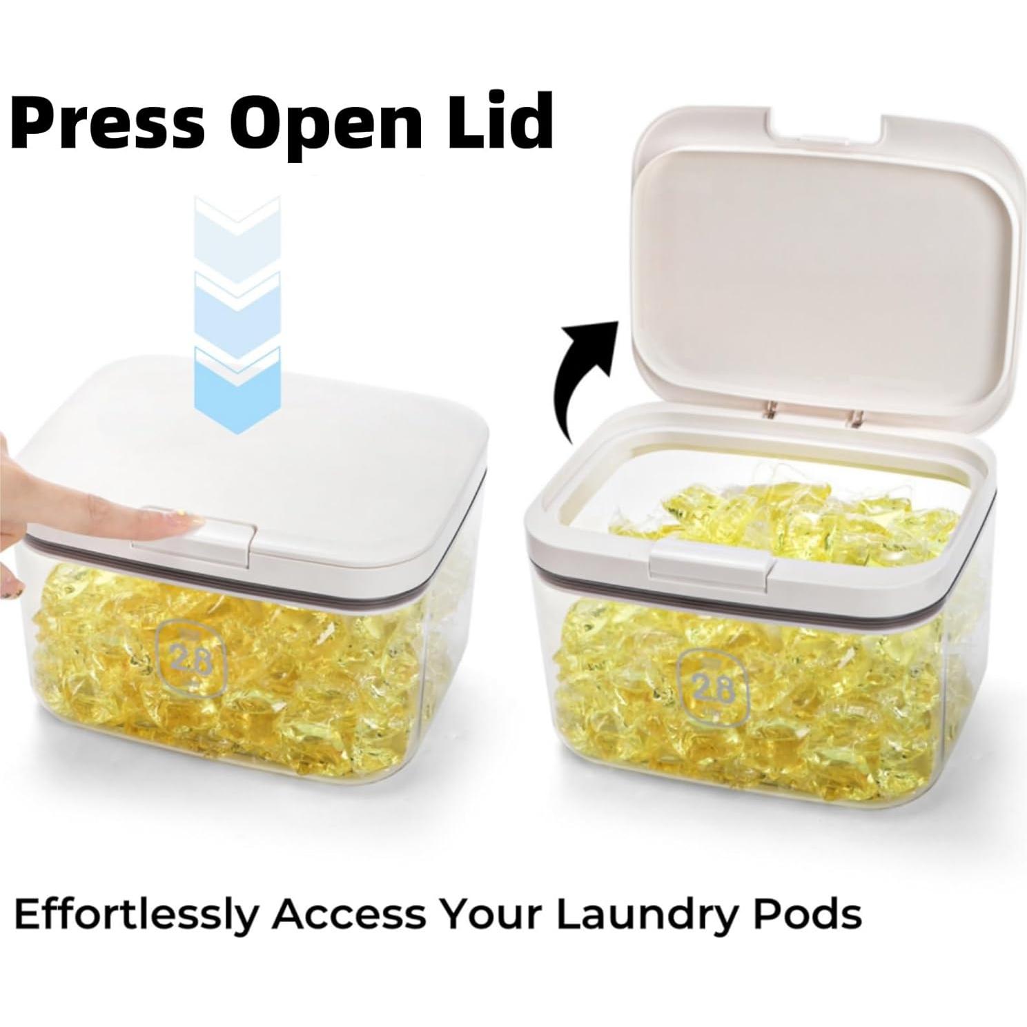 Contenedor de cápsulas de lavandería Tlence 2.8L con tapa clic