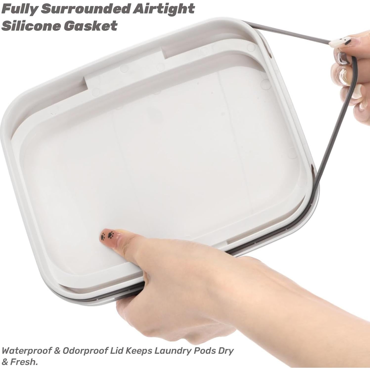 Contenedor de cápsulas de lavandería Tlence 2.8L con tapa clic