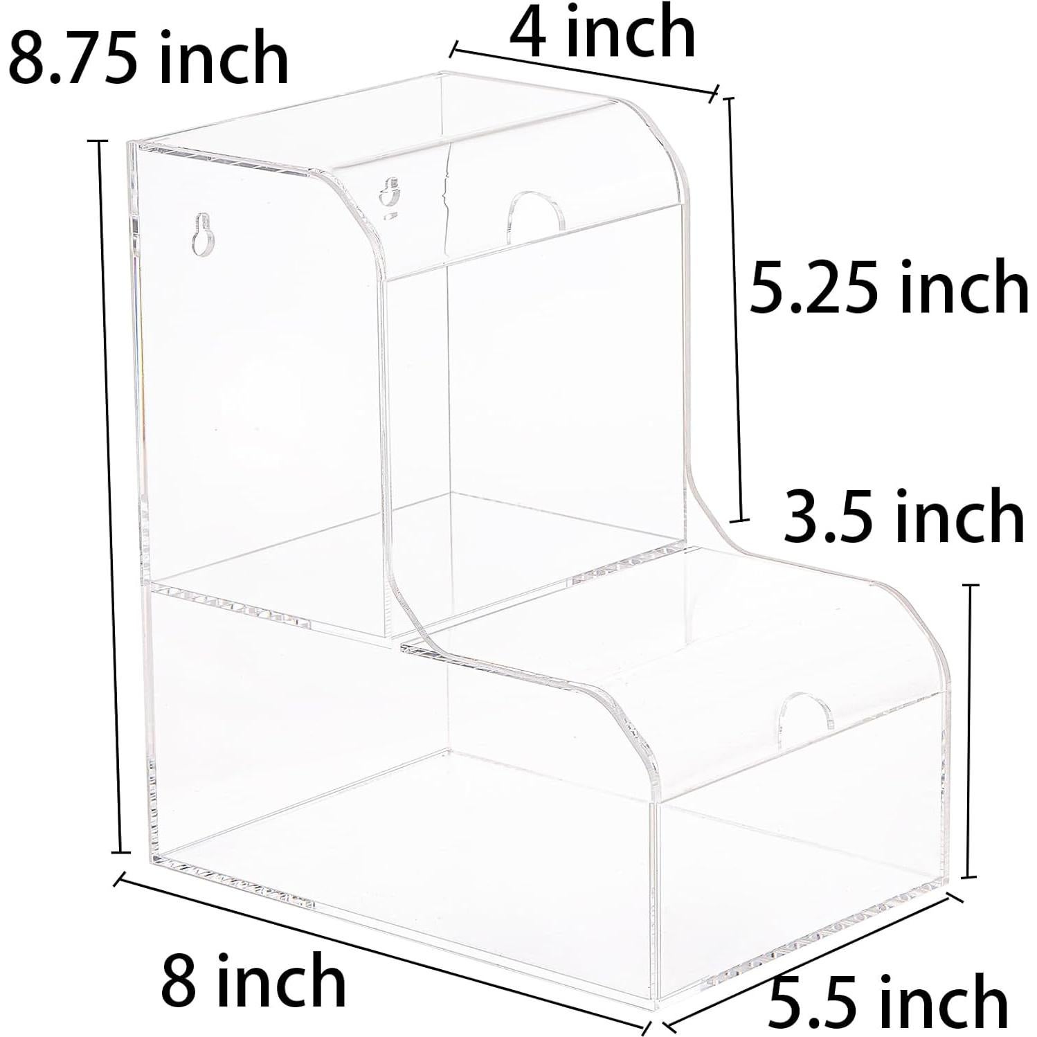 TOPZEA Laundry Pods Container, Wall Mounted Acrylic Candy Snack Dispenser Bin with Hinged Lids, Dishwasher Pod & Sponge Holder Stackable Storage Box for Coffee Bar, Kitchen & Laundry Room Organization