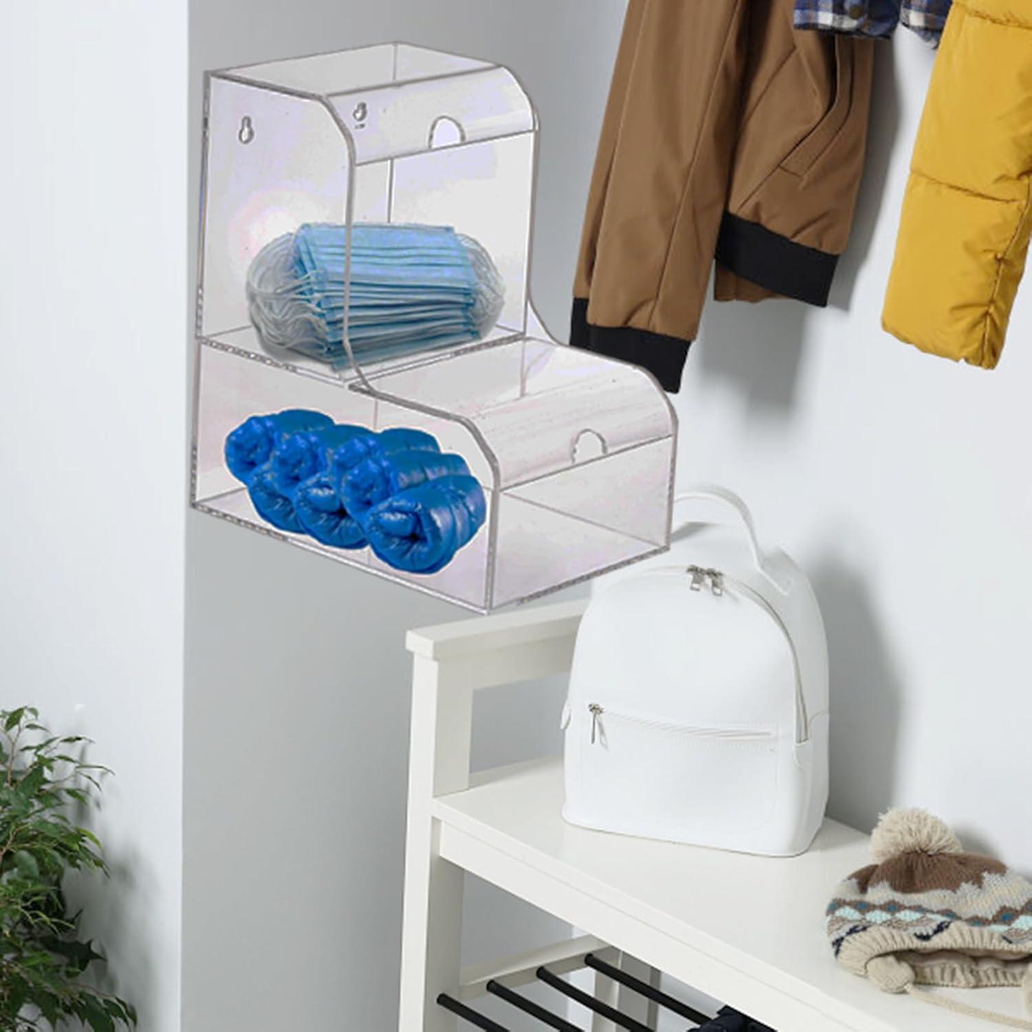 TOPZEA Laundry Pods Container, Wall Mounted Acrylic Candy Snack Dispenser Bin with Hinged Lids, Dishwasher Pod & Sponge Holder Stackable Storage Box for Coffee Bar, Kitchen & Laundry Room Organization