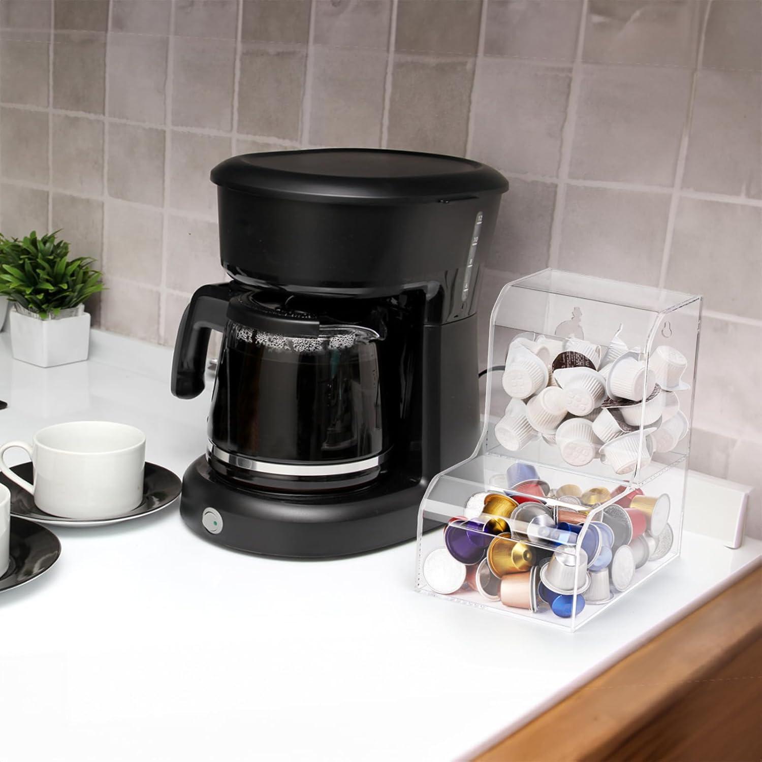 TOPZEA Laundry Pods Container, Wall Mounted Acrylic Candy Snack Dispenser Bin with Hinged Lids, Dishwasher Pod & Sponge Holder Stackable Storage Box for Coffee Bar, Kitchen & Laundry Room Organization