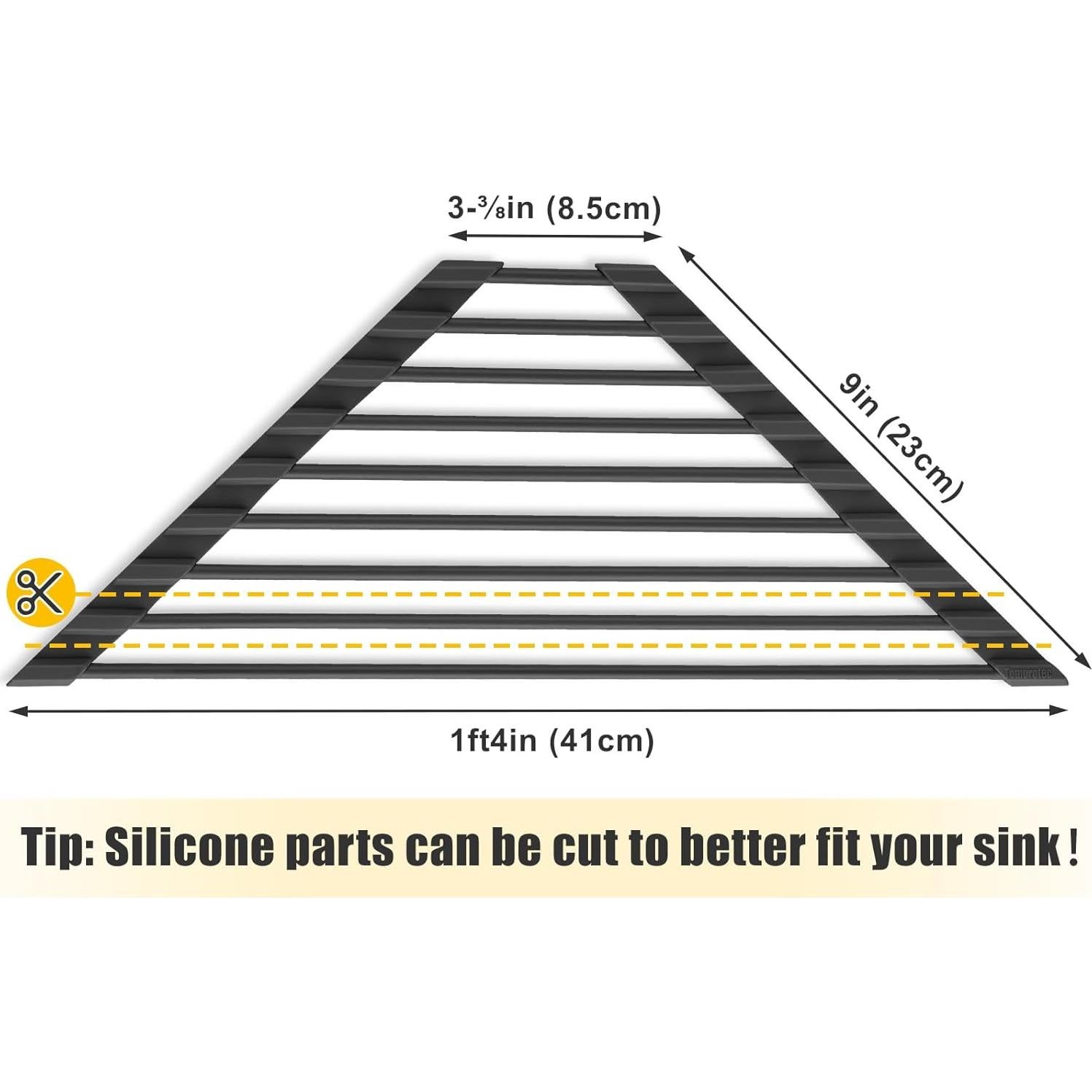 Soporte de Secado de Platos Plegable Tomorotec Negro 40.6x16cm