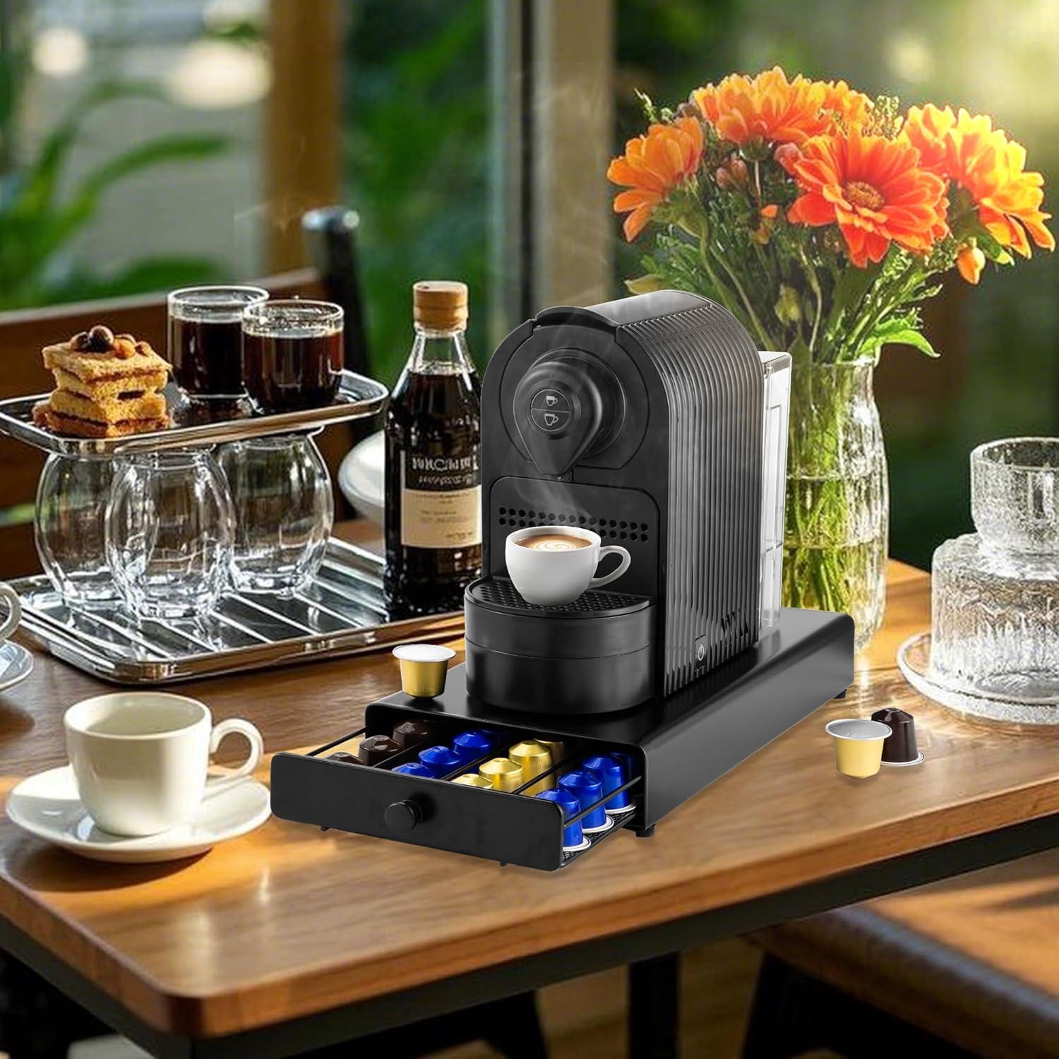 Cajón para cápsulas de café ROWISE 40 cápsulas negro