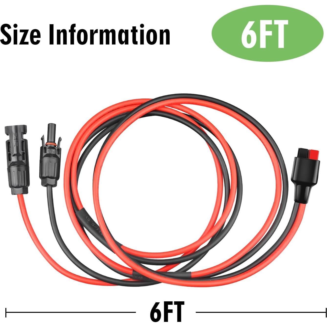 Cable Solar 10AWG Anderson 182,88 cm para Generadores