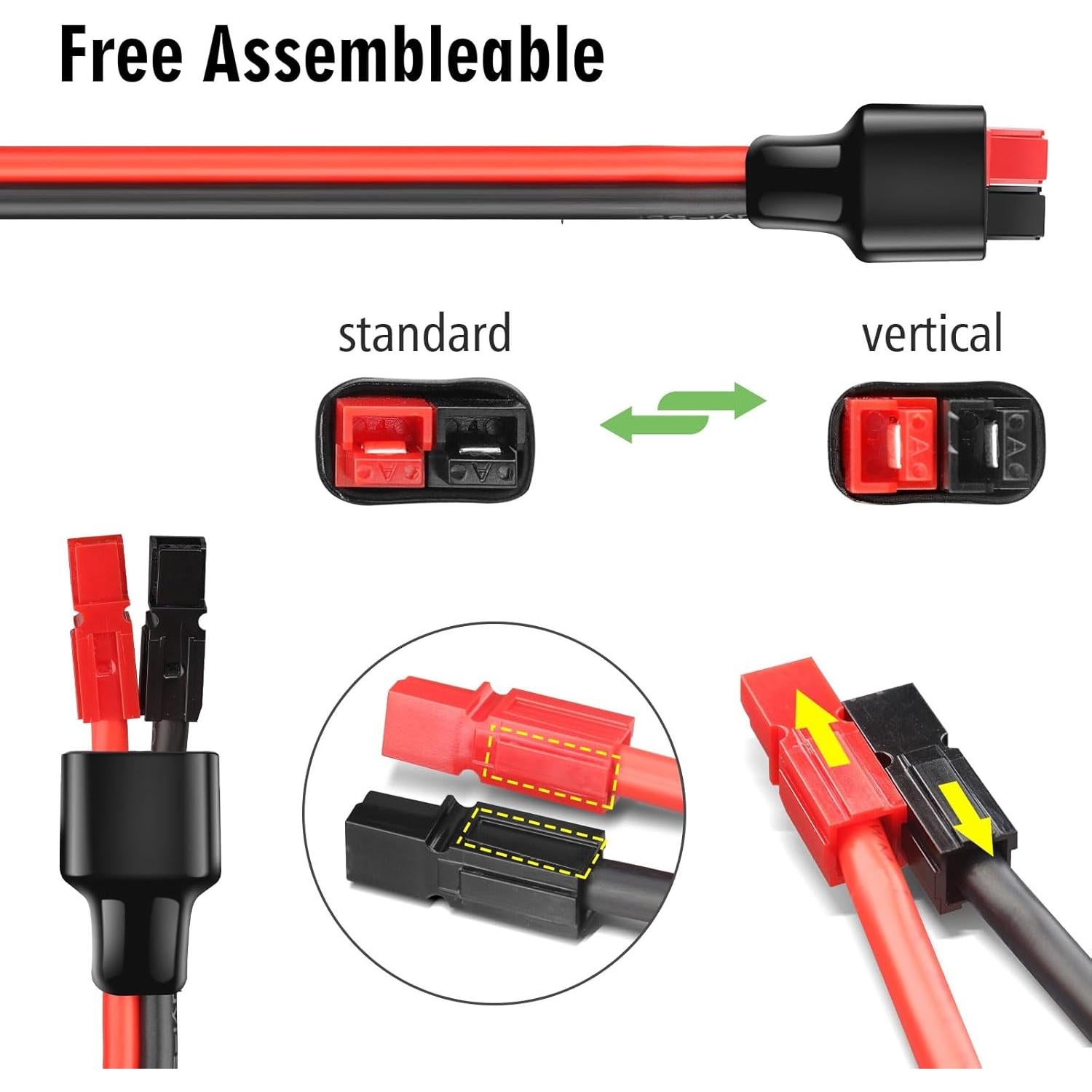 Cable Solar 10AWG Anderson 182,88 cm para Generadores