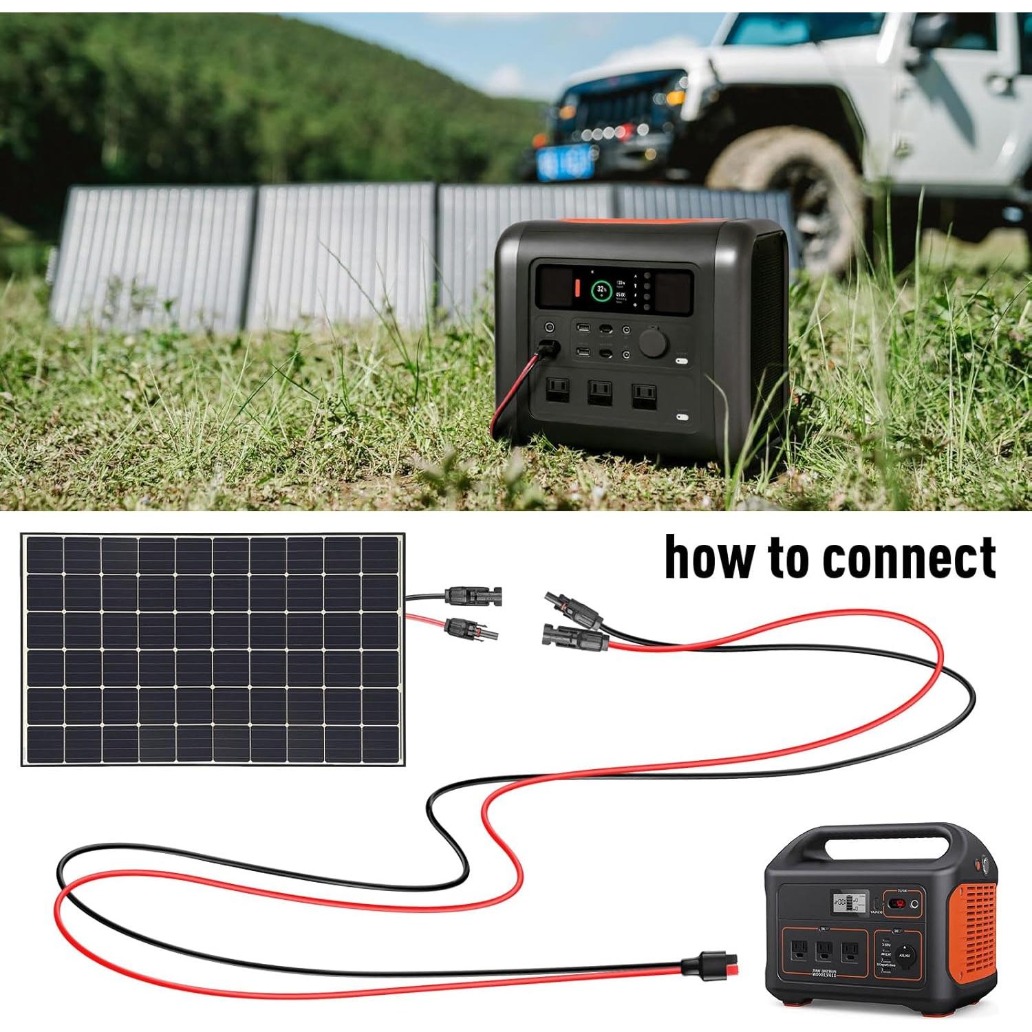 Cable Solar 10AWG Anderson 182,88 cm para Generadores