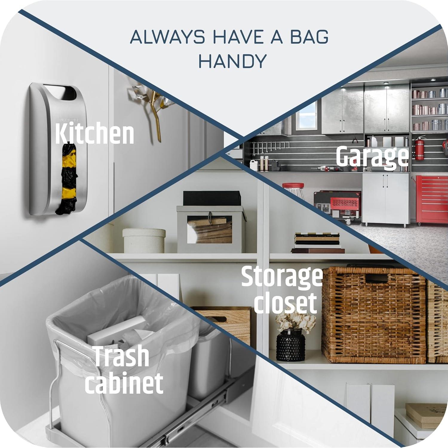 Soporte para Bolsas de Plástico Manterio Montado en Pared Negro