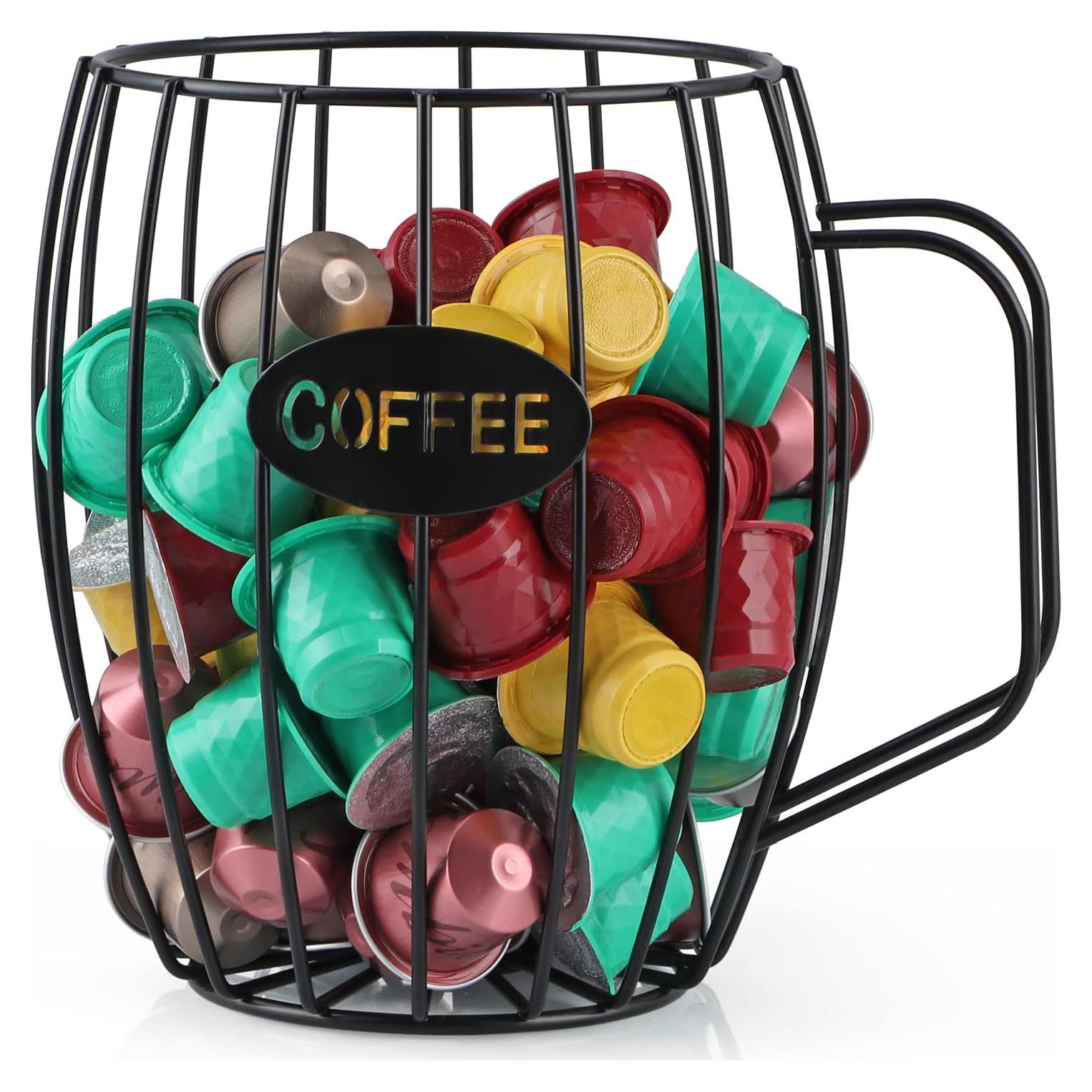 Soporte para Cápsulas de Café MOLIGOU, Hierro Negro, 18 cm