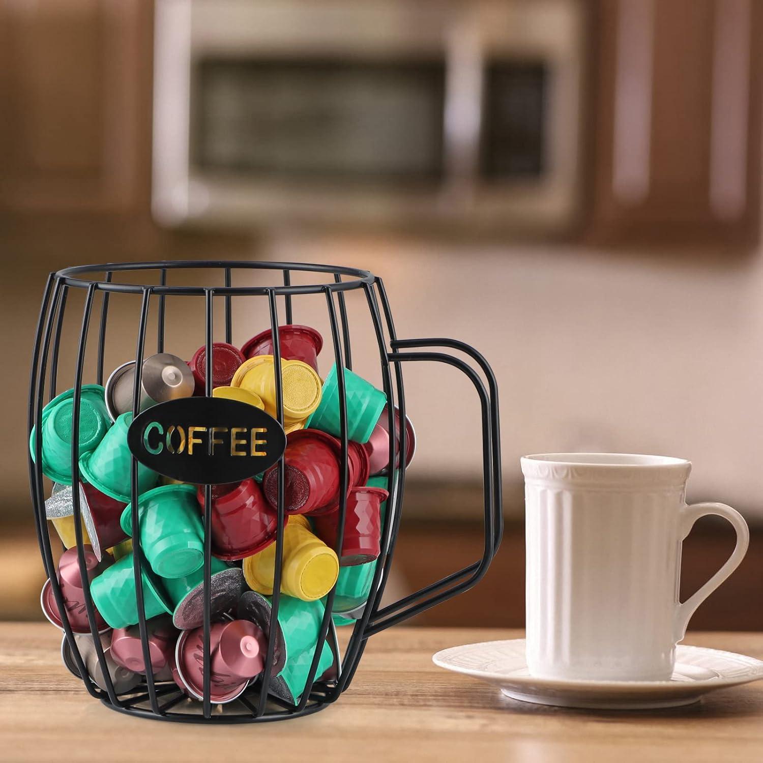 Soporte para Cápsulas de Café MOLIGOU, Hierro Negro, 18 cm