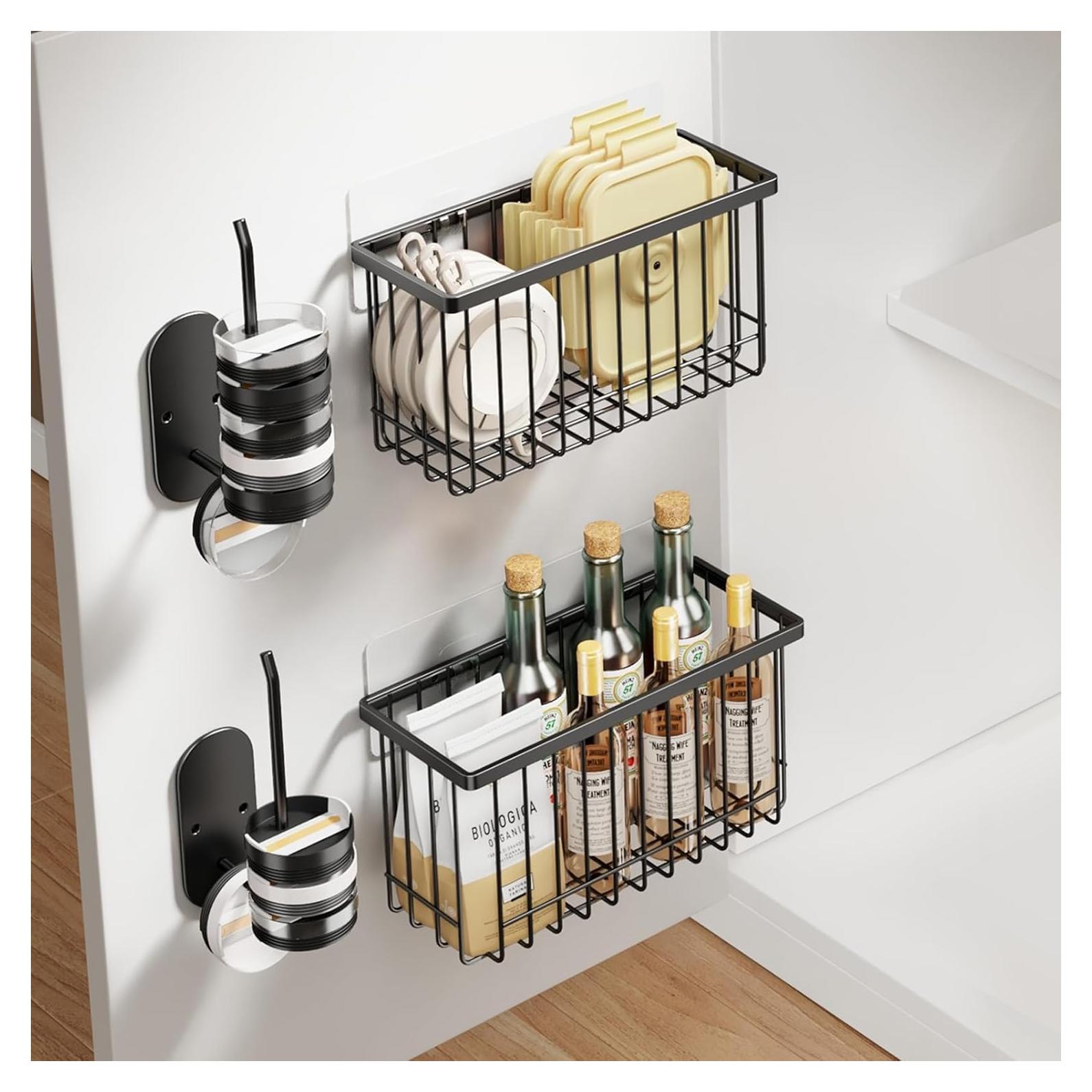 Organizadores de Puerta de Gabinete Mustorn - 4 Piezas Negro