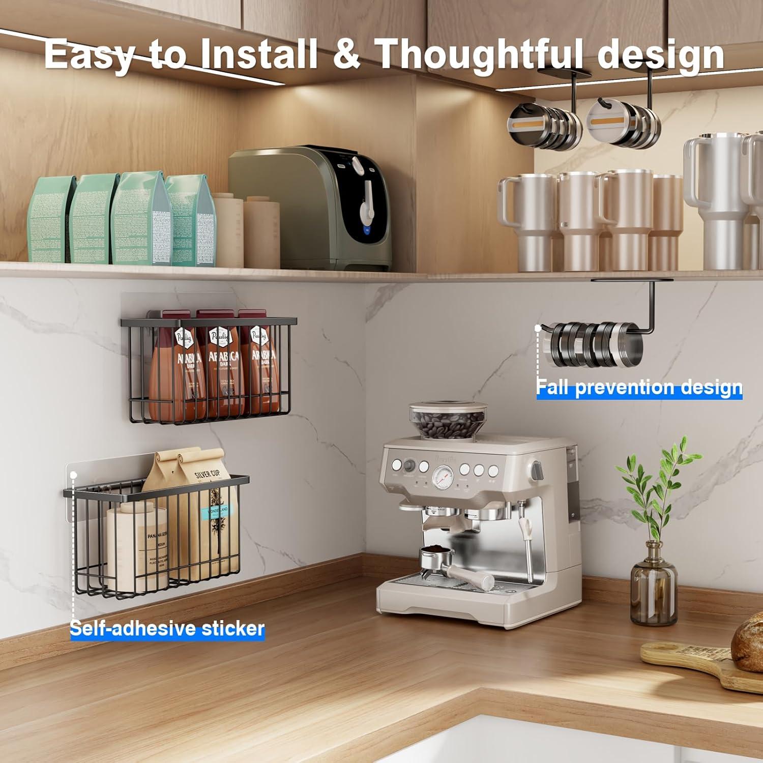 Organizadores de Puerta de Gabinete Mustorn - 4 Piezas Negro