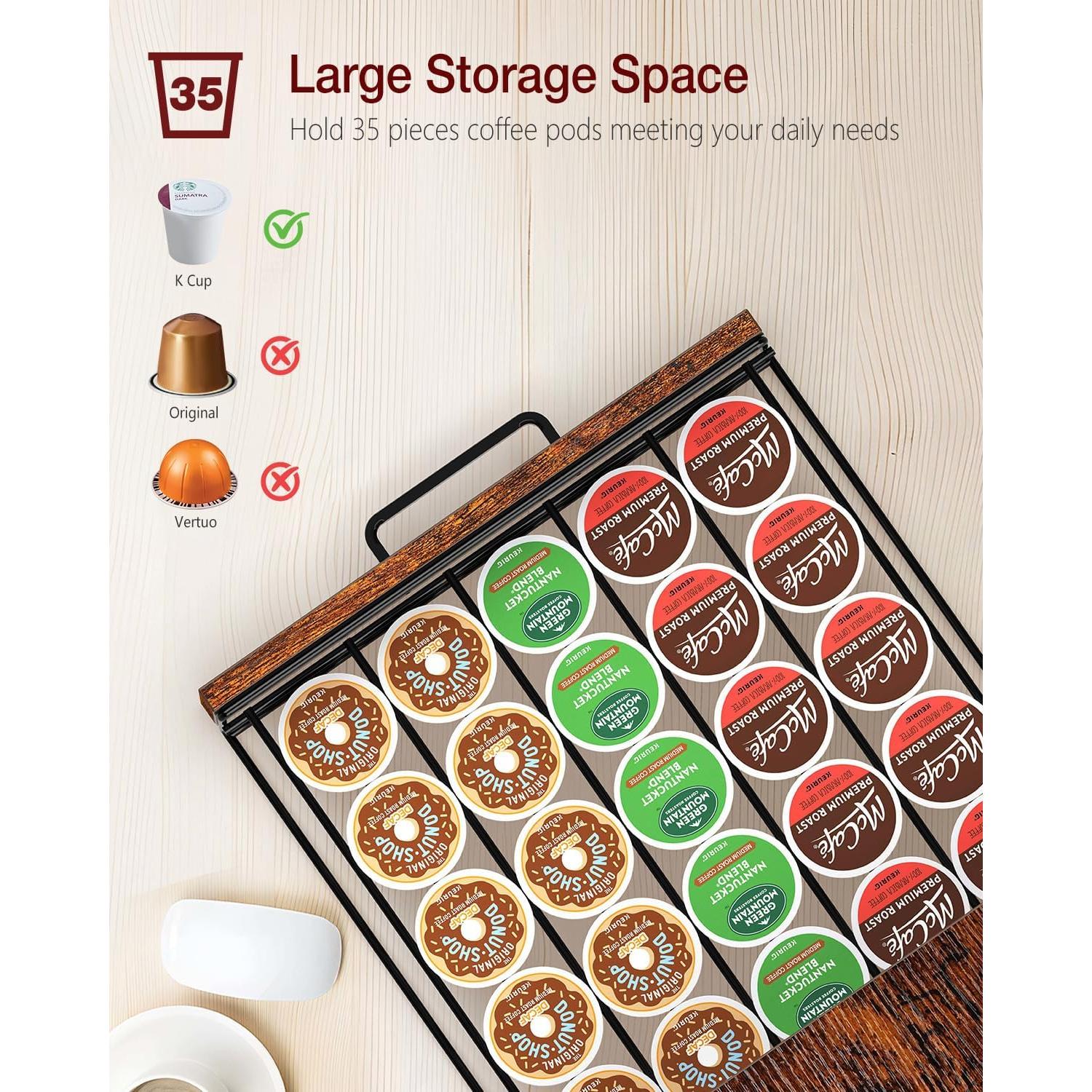 Soporte para K Cup Evermagin, 35 Cápsulas, Marrón Rústico