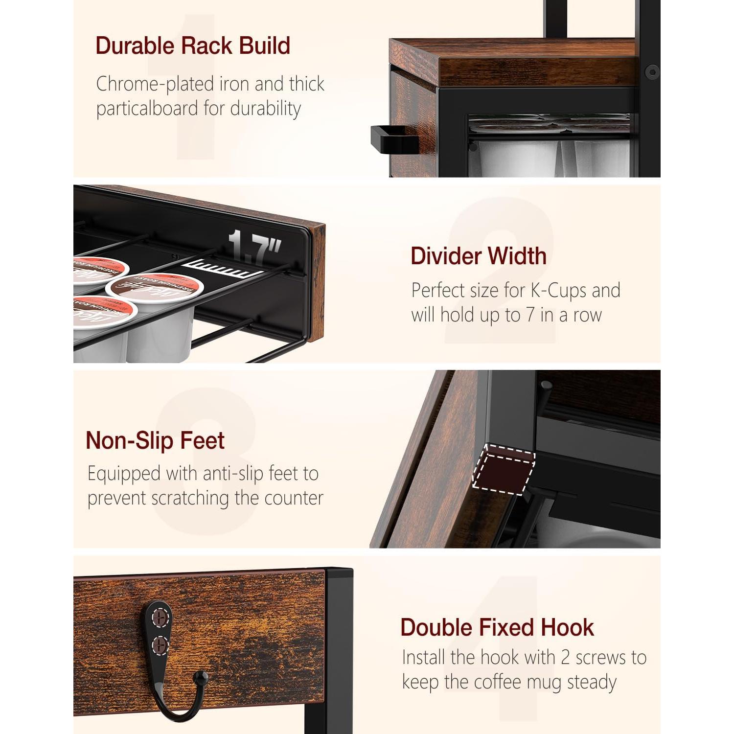 Soporte para K Cup Evermagin, 35 Cápsulas, Marrón Rústico