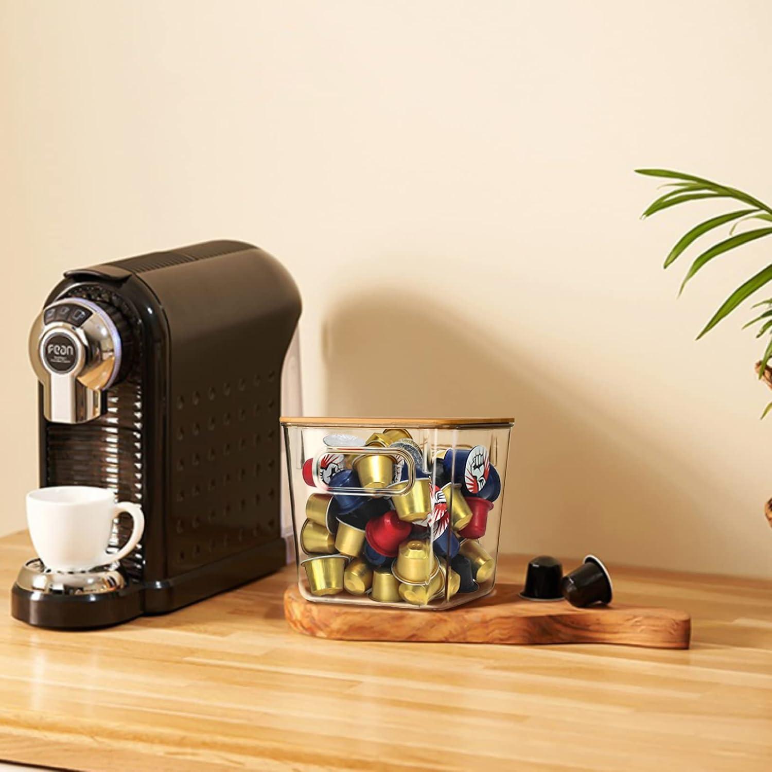 Organizador de K Cup Qilinba 3 Pack con Tapa de Bambú