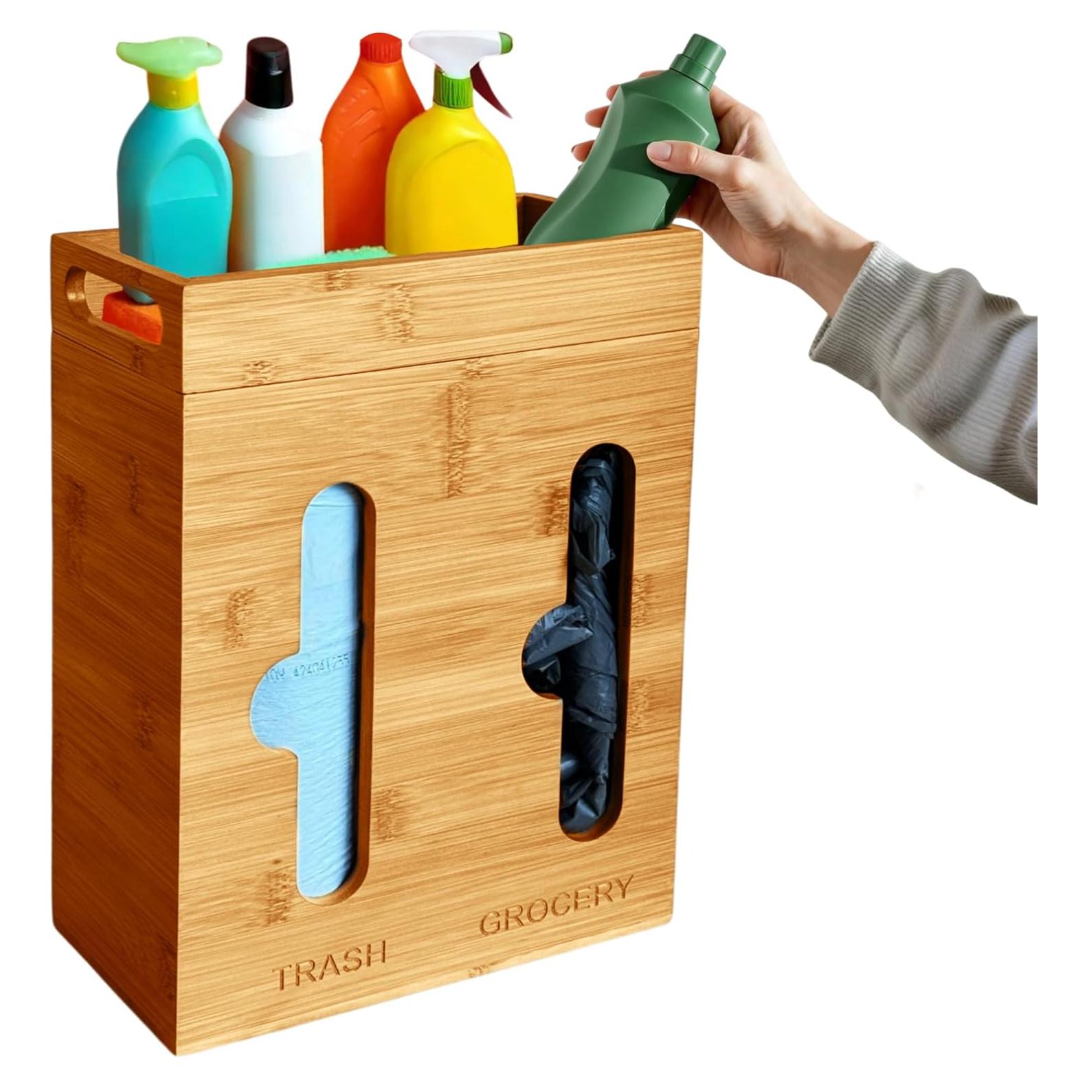 Dispensador de bolsas de basura Villamediana - Organizador de cocina de bambú