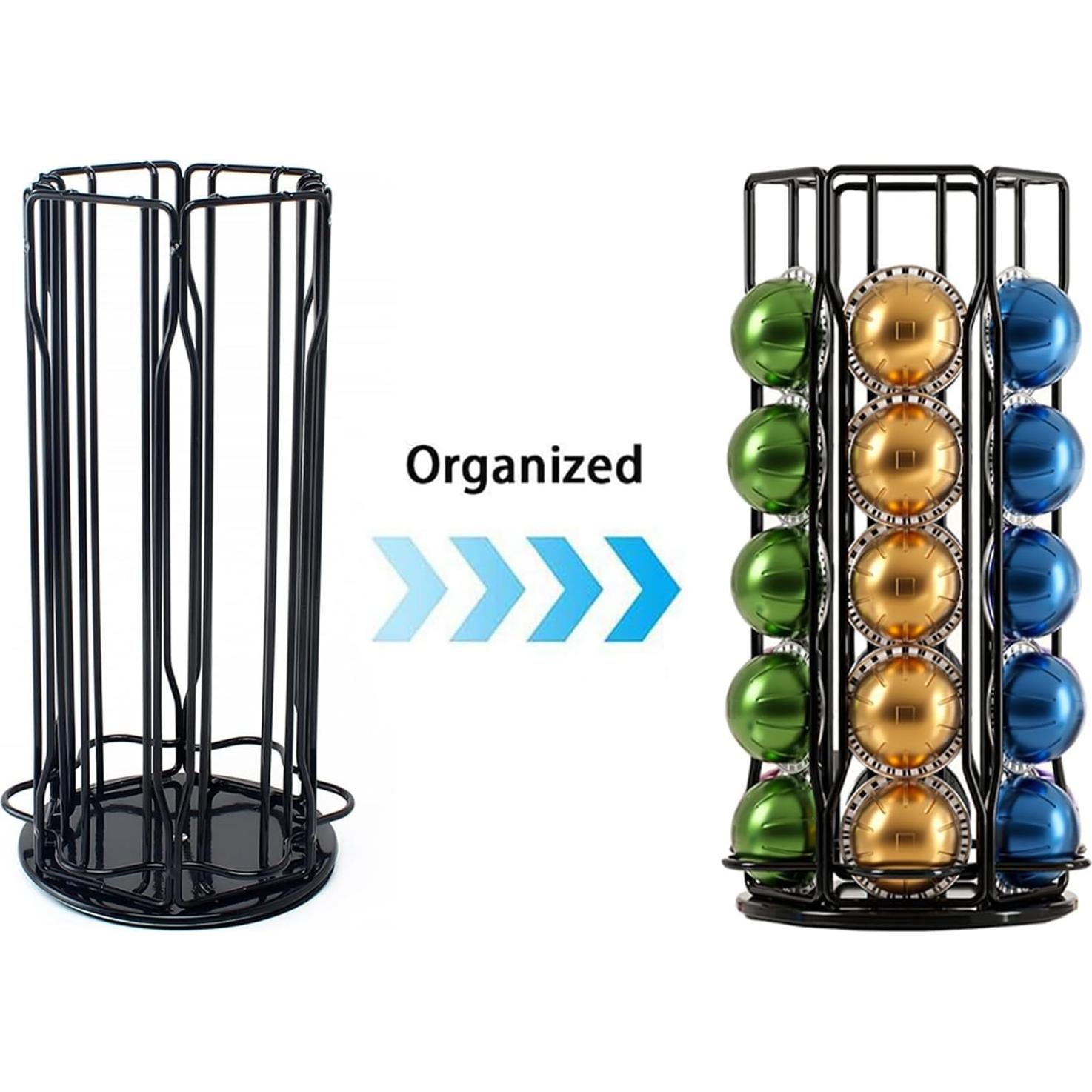Soporte para Cápsulas de Café SEVENLINE Negro - Almacena 30 Cápsulas Nespresso Vertuo