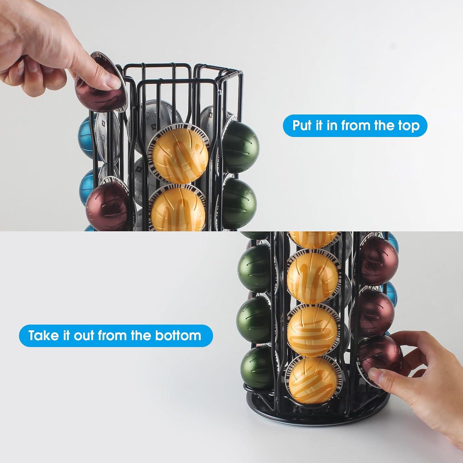 Soporte para Cápsulas de Café SEVENLINE Negro - Almacena 30 Cápsulas Nespresso Vertuo