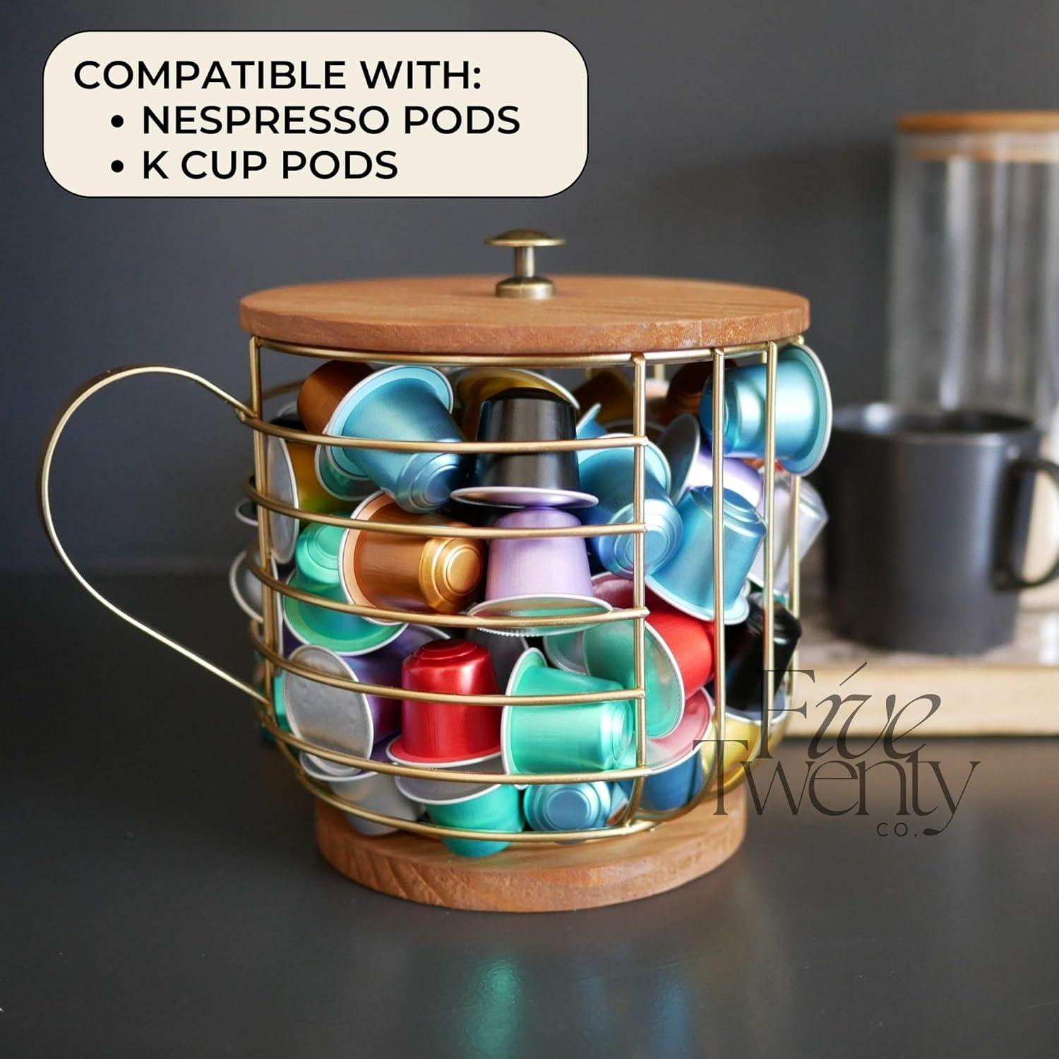 Soporte para cápsulas de café Five Twenty Co. dorado 20.6x18cm