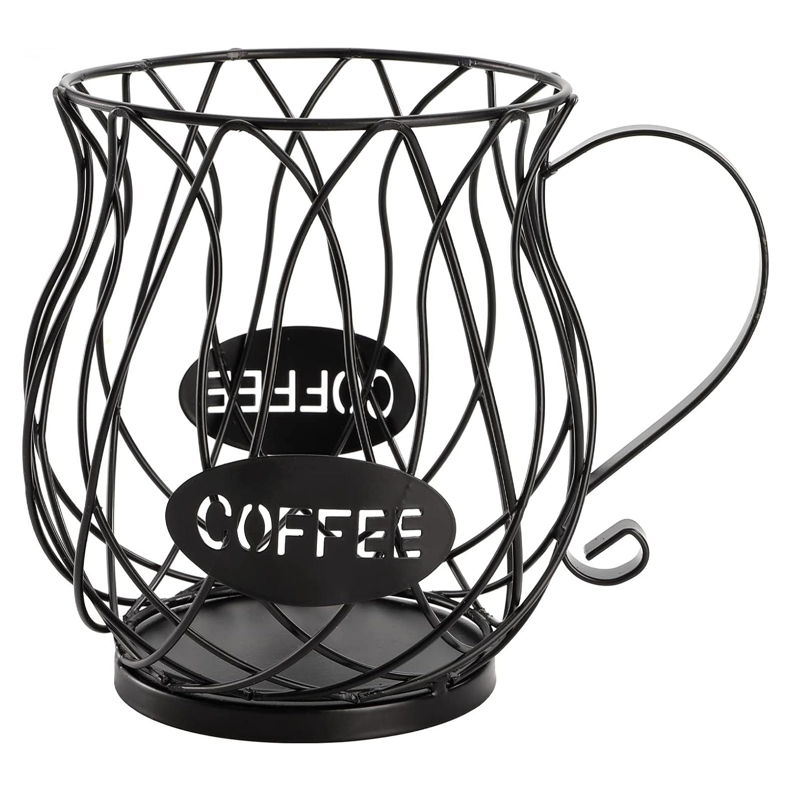 Soporte para cápsulas de café ZEAYEA, cesta metálica negra 25 unidades