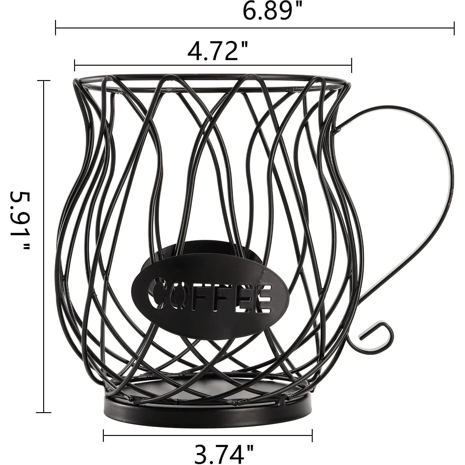Soporte para cápsulas de café ZEAYEA, cesta metálica negra 25 unidades