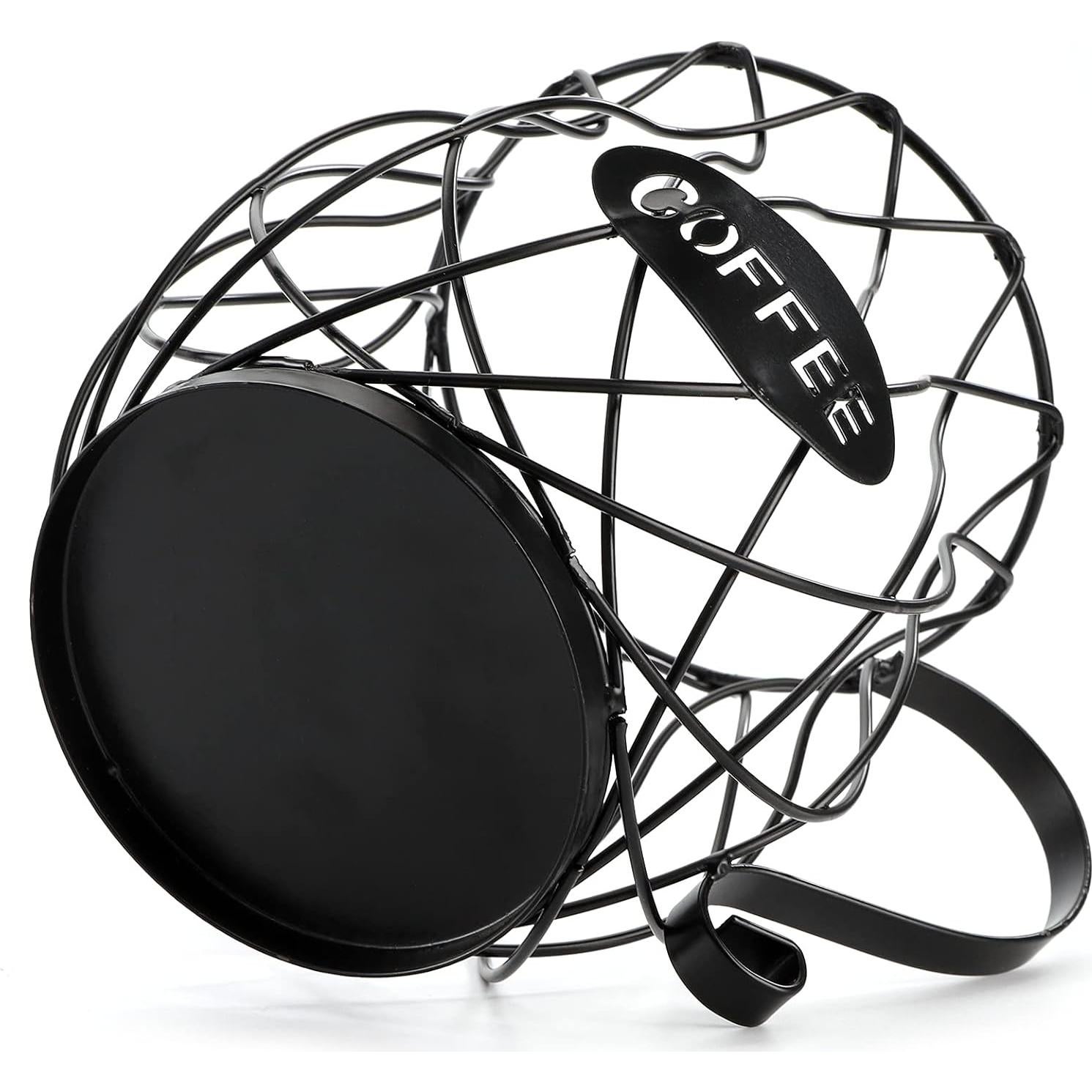 Soporte para cápsulas de café ZEAYEA, cesta metálica negra 25 unidades