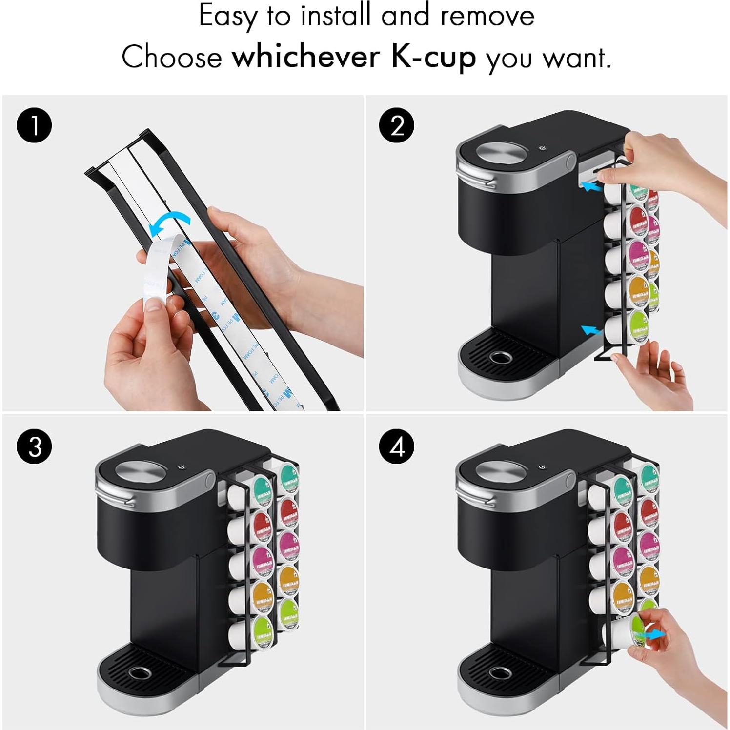 Soporte para cápsulas de café KES negro mate, 2 unidades