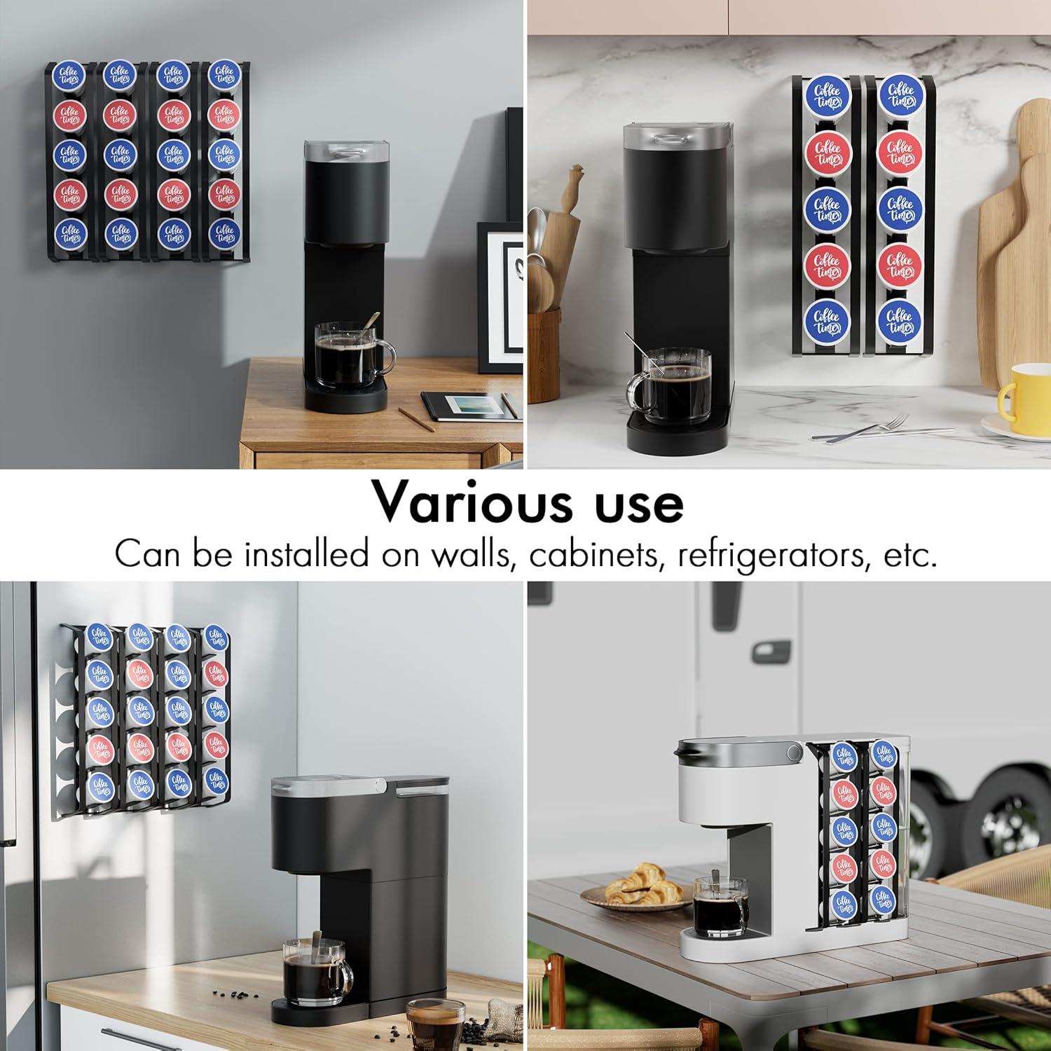 Soporte para cápsulas de café KES negro mate, 2 unidades