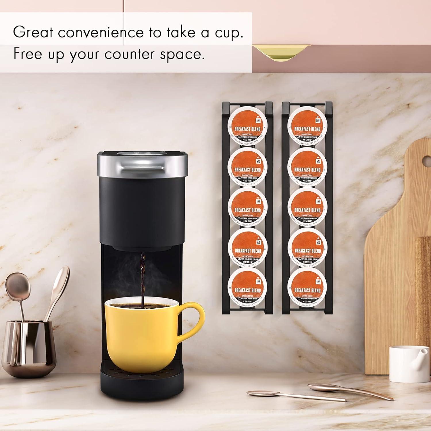 Soporte para cápsulas de café KES negro mate, 2 unidades