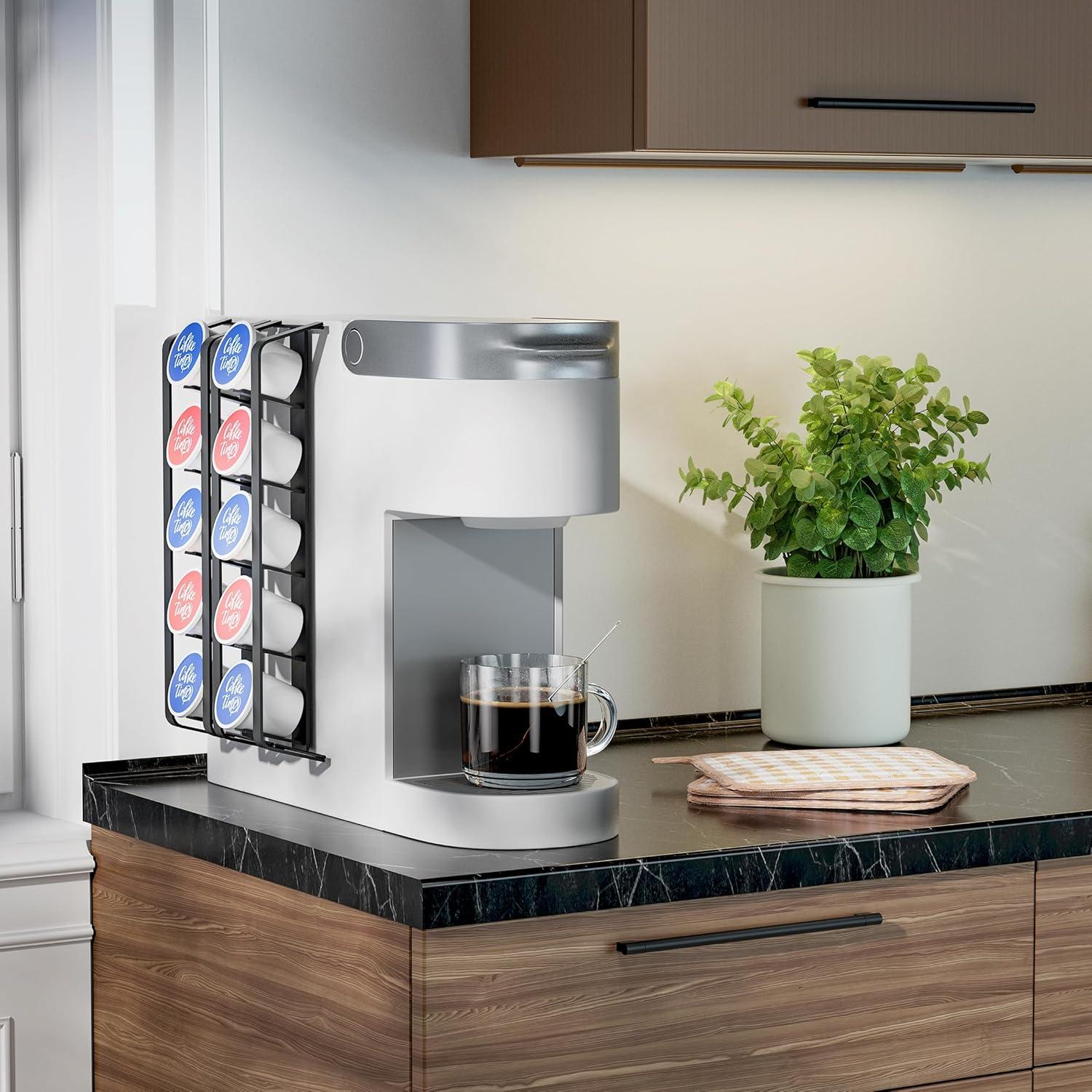 Soporte para cápsulas de café KES negro mate, 2 unidades