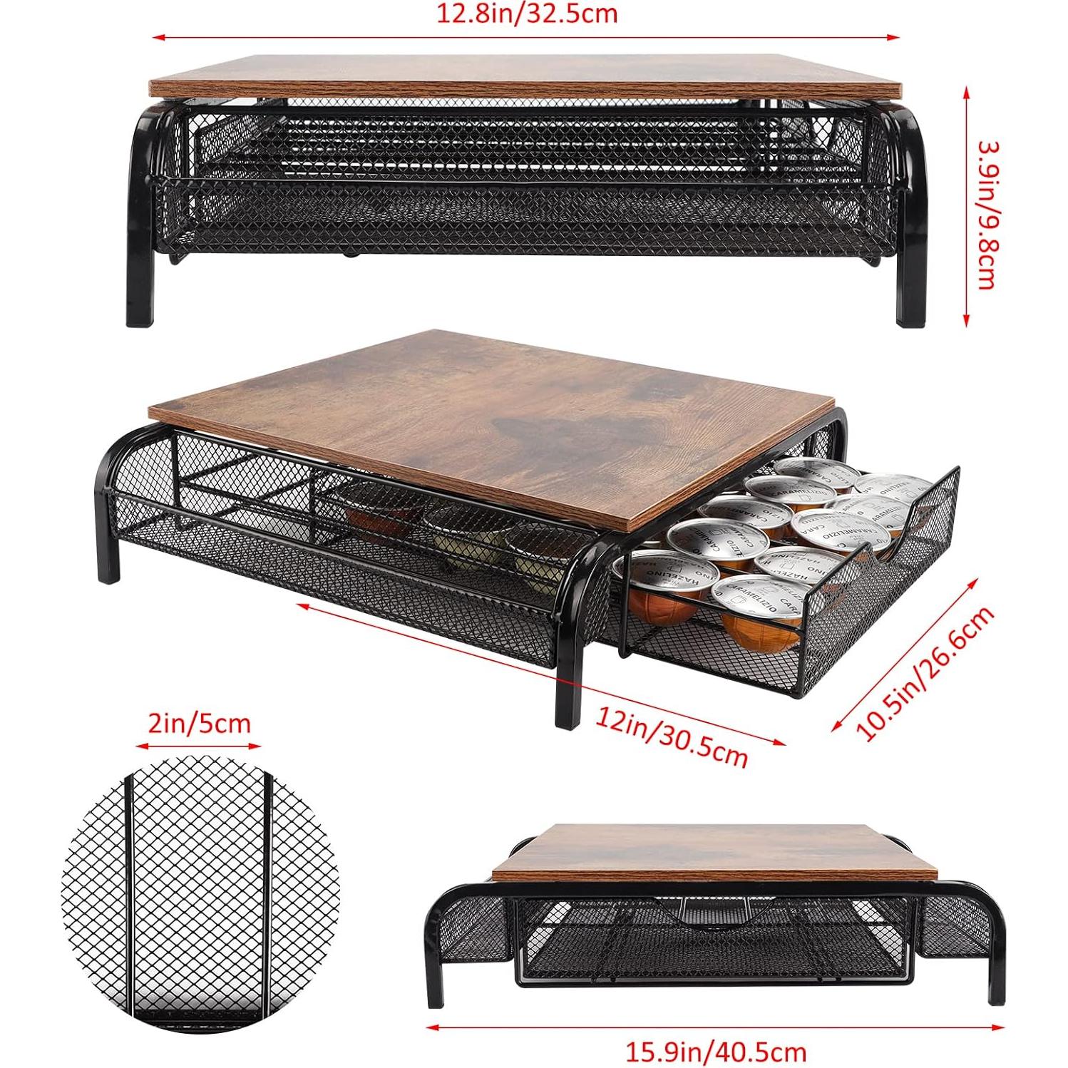 Soporte Rústico para K Cups Lyeasw - Almacenamiento 30 Cápsulas