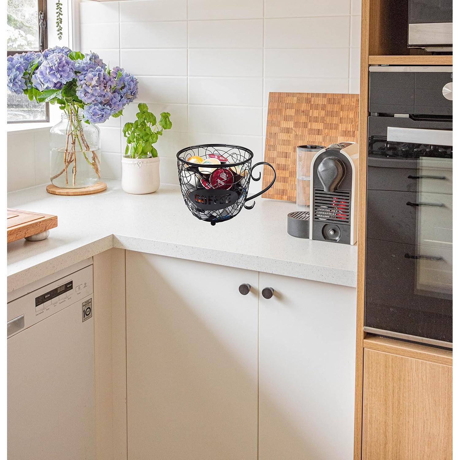 Soporte para cápsulas de café YUSKRECT, capacidad 40 unidades, negro